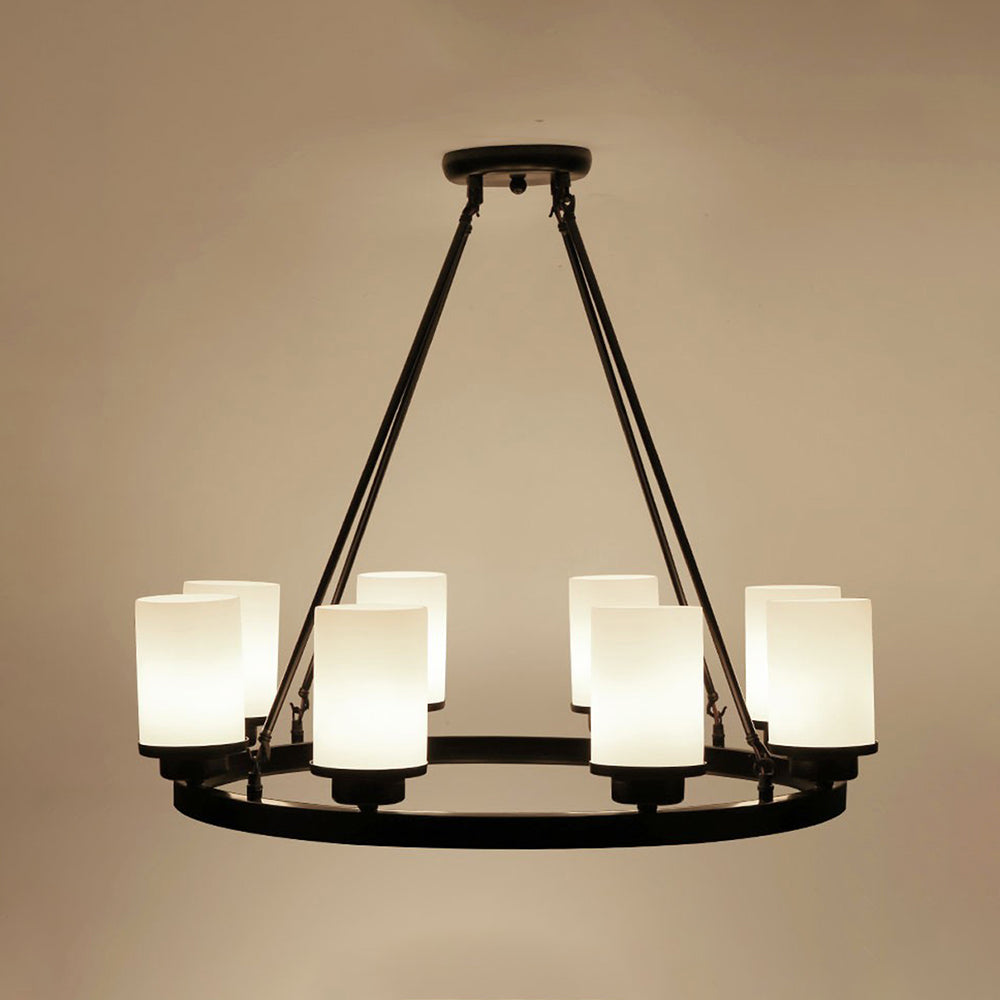 Silva Retro Black Metal/Glass Chandelier for Living Room - Neutral Decor