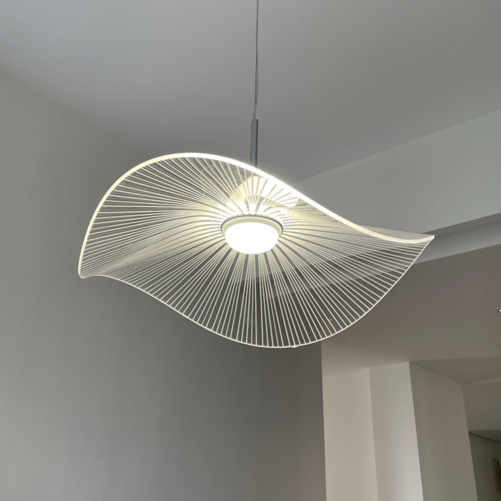 Arisha Designer Lotus Leaf Shaped Metal Pendant Light,White - Neutral Decor