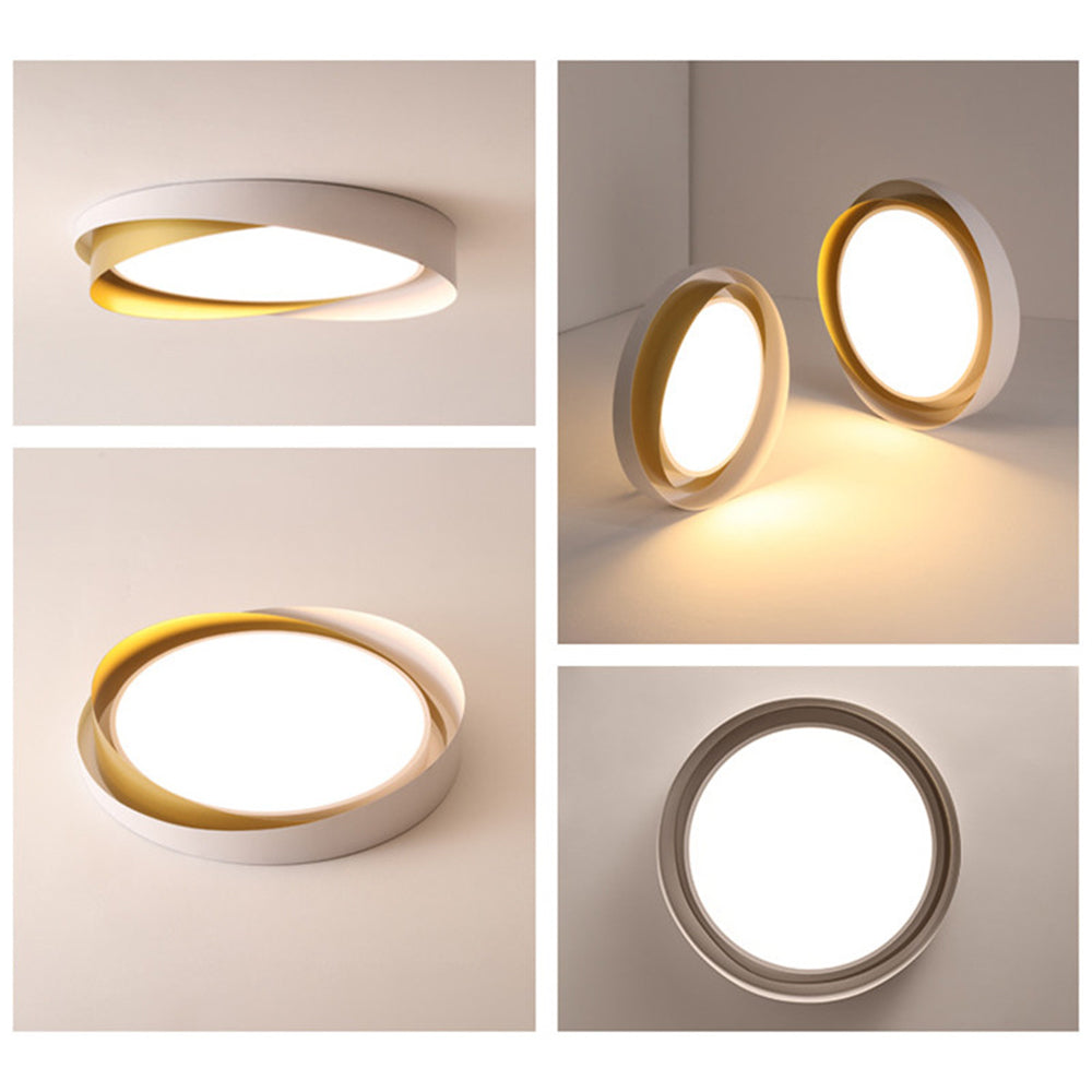 Arisha Modern Geometric Metal/Acrylic Flush Mount Ceiling Light, White/Gold - Neutral Decor