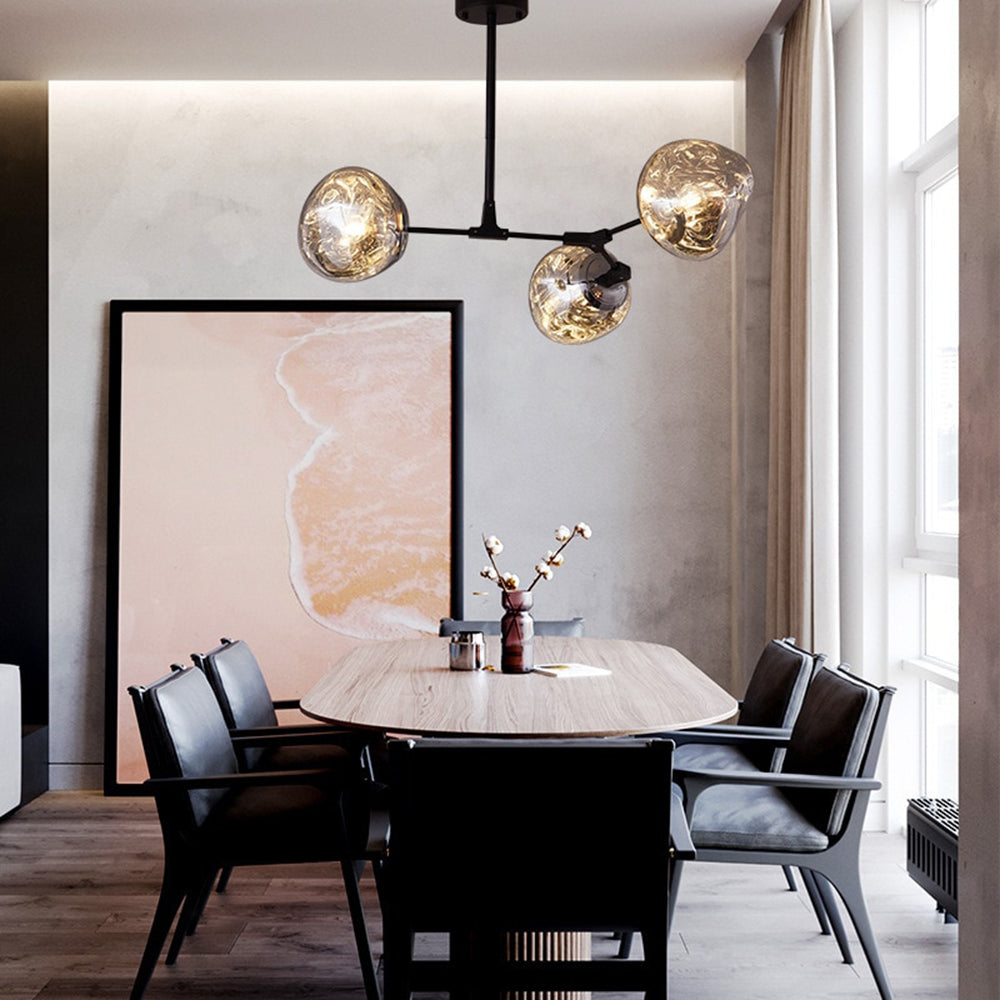 Arisha Modern Globe Lava 3 Pendant Light Fixture - Neutral Decor