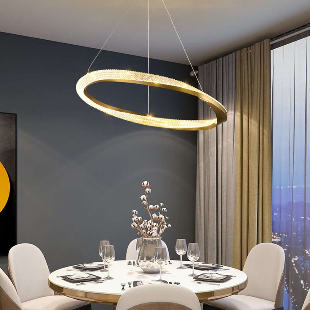 Arisha Minimalist Ring Spiral Shape Pendant Light,Gold - Neutral Decor