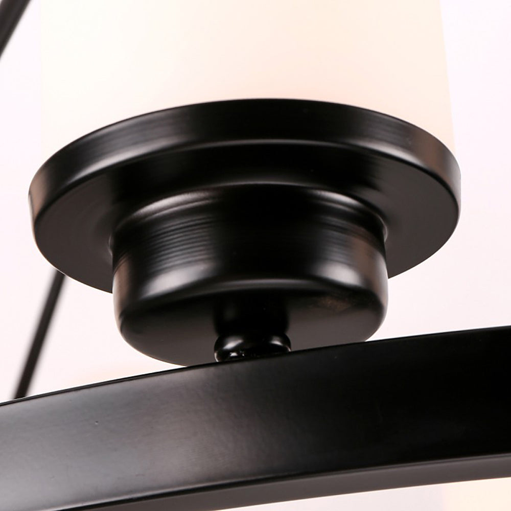 Silva Retro Black Metal/Glass Chandelier for Living Room - Neutral Decor