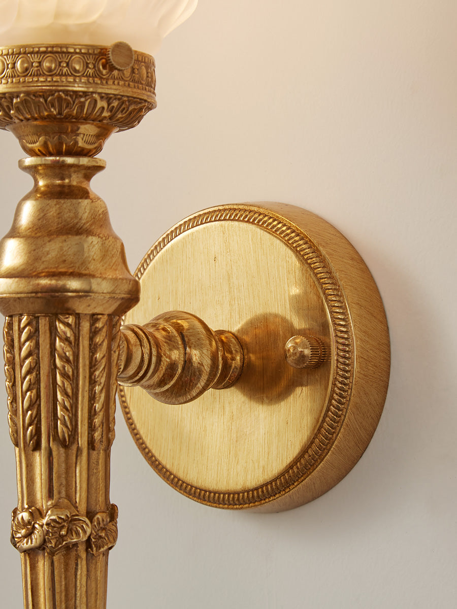 Another angle of the wall lamp in a styled interior.