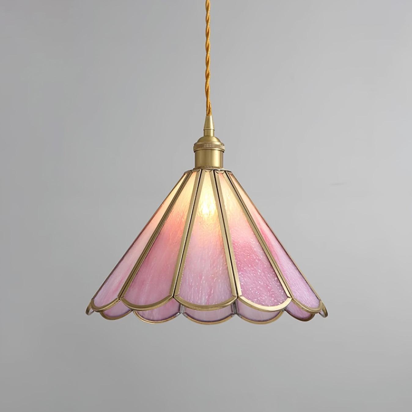 Lione Pink Stained Glass Pendant Light