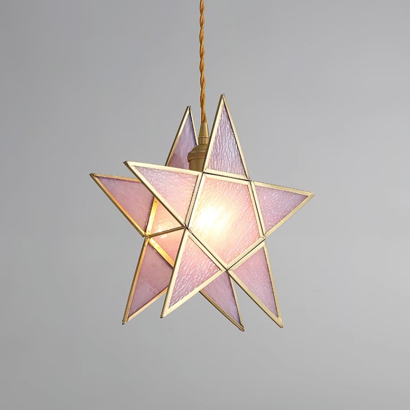 Lione Pink Stained Glass Pendant Light