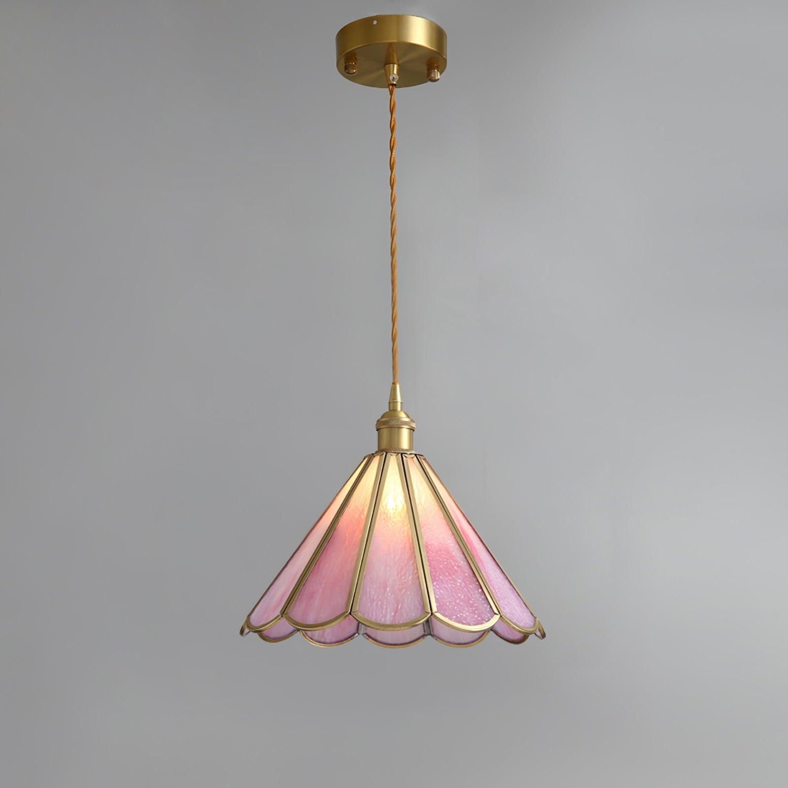 Lione Pink Stained Glass Pendant Light