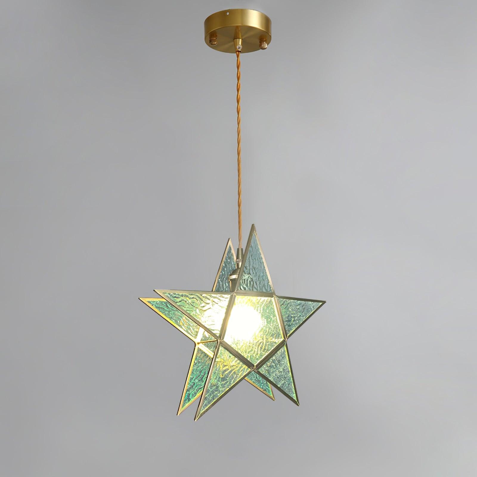 Lione Pink Stained Glass Pendant Light