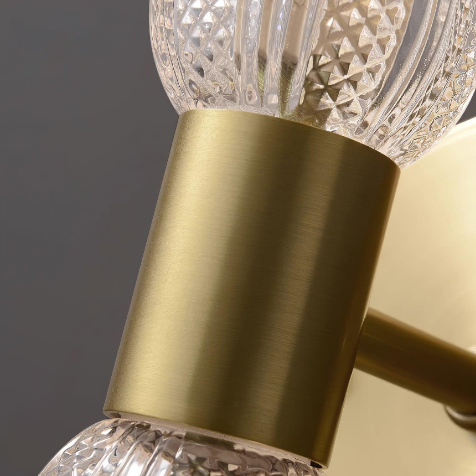 Evania Brass and Textured Glass Double Light Wall Sconce
