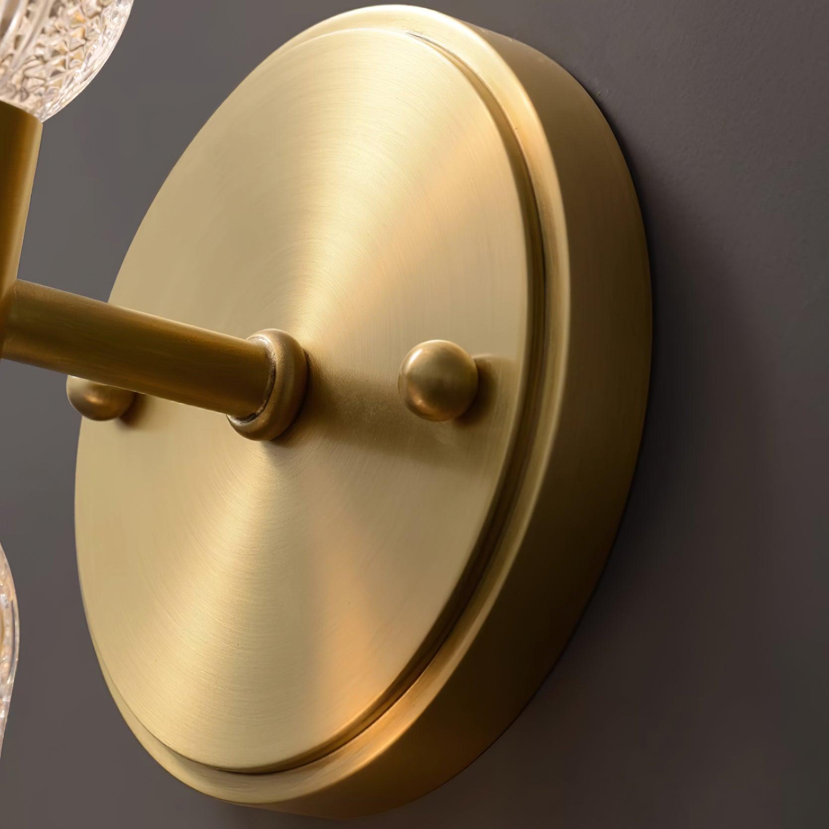Evania Brass and Textured Glass Double Light Wall Sconce