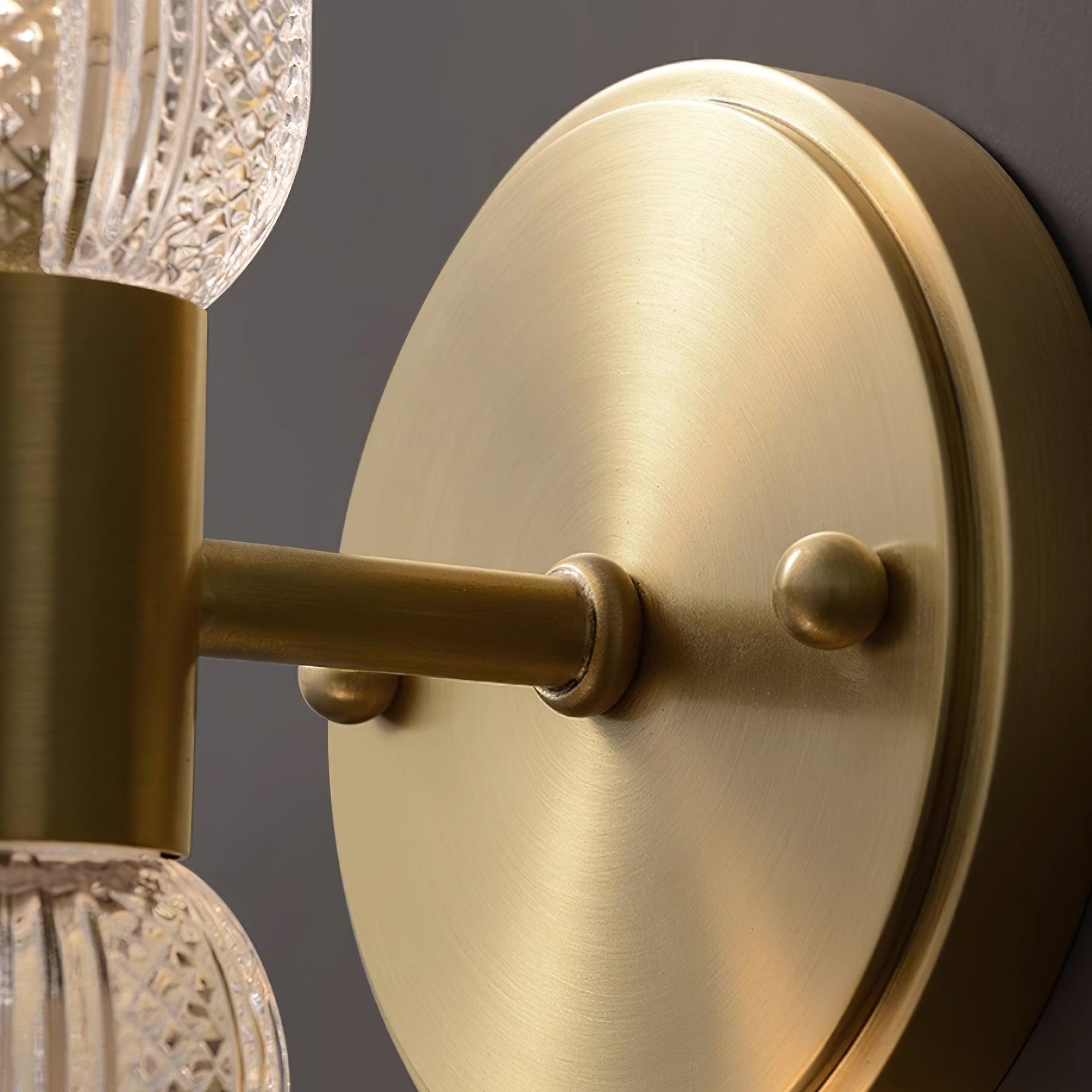 Evania Brass and Textured Glass Double Light Wall Sconce
