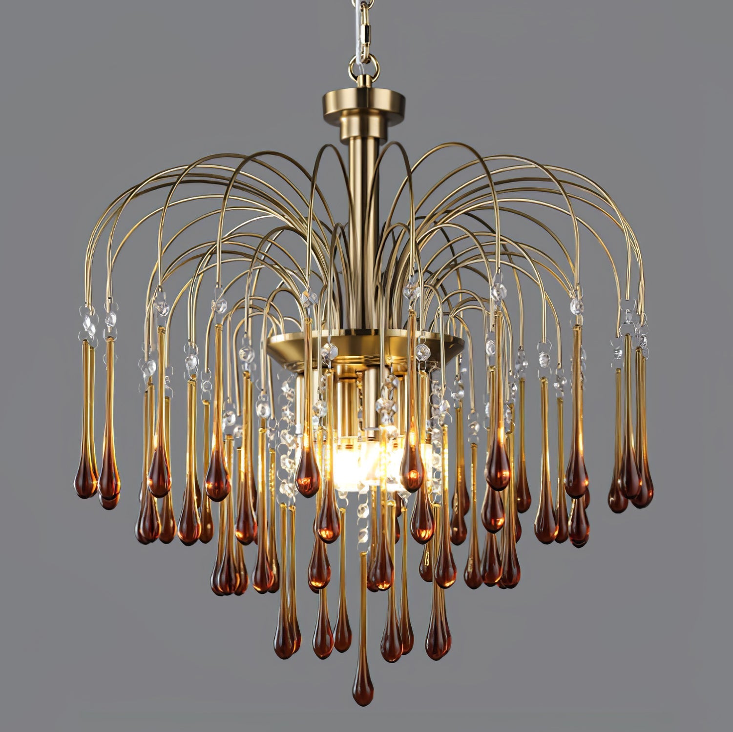 Ciel Chandelier Golden Arms and Crystal-Neutral Decor