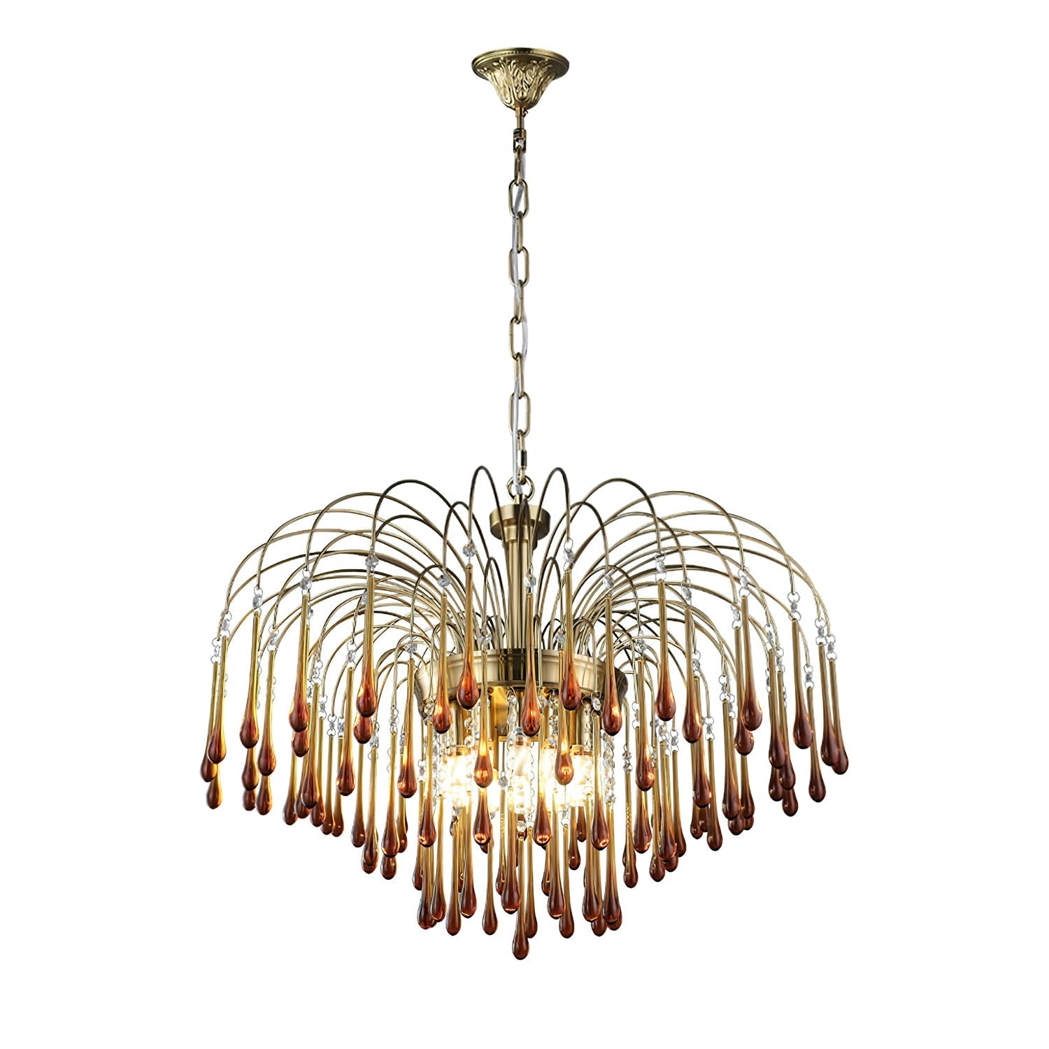 Ciel Chandelier Golden Arms and Crystal-Neutral Decor