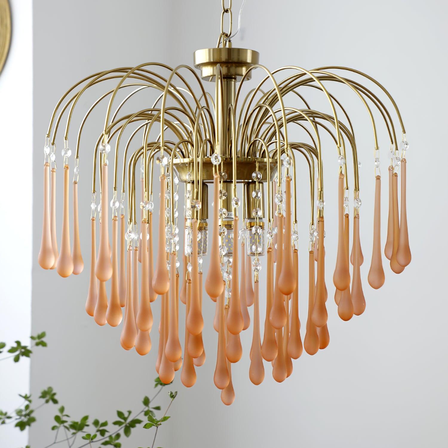 Ciel Chandelier Golden Arms and Crystal-Neutral Decor