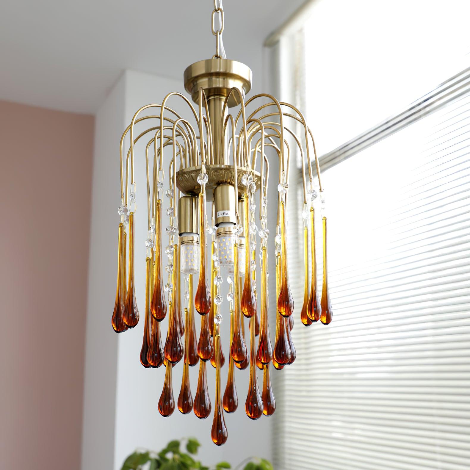 Ciel Chandelier Golden Arms and Crystal-Neutral Decor