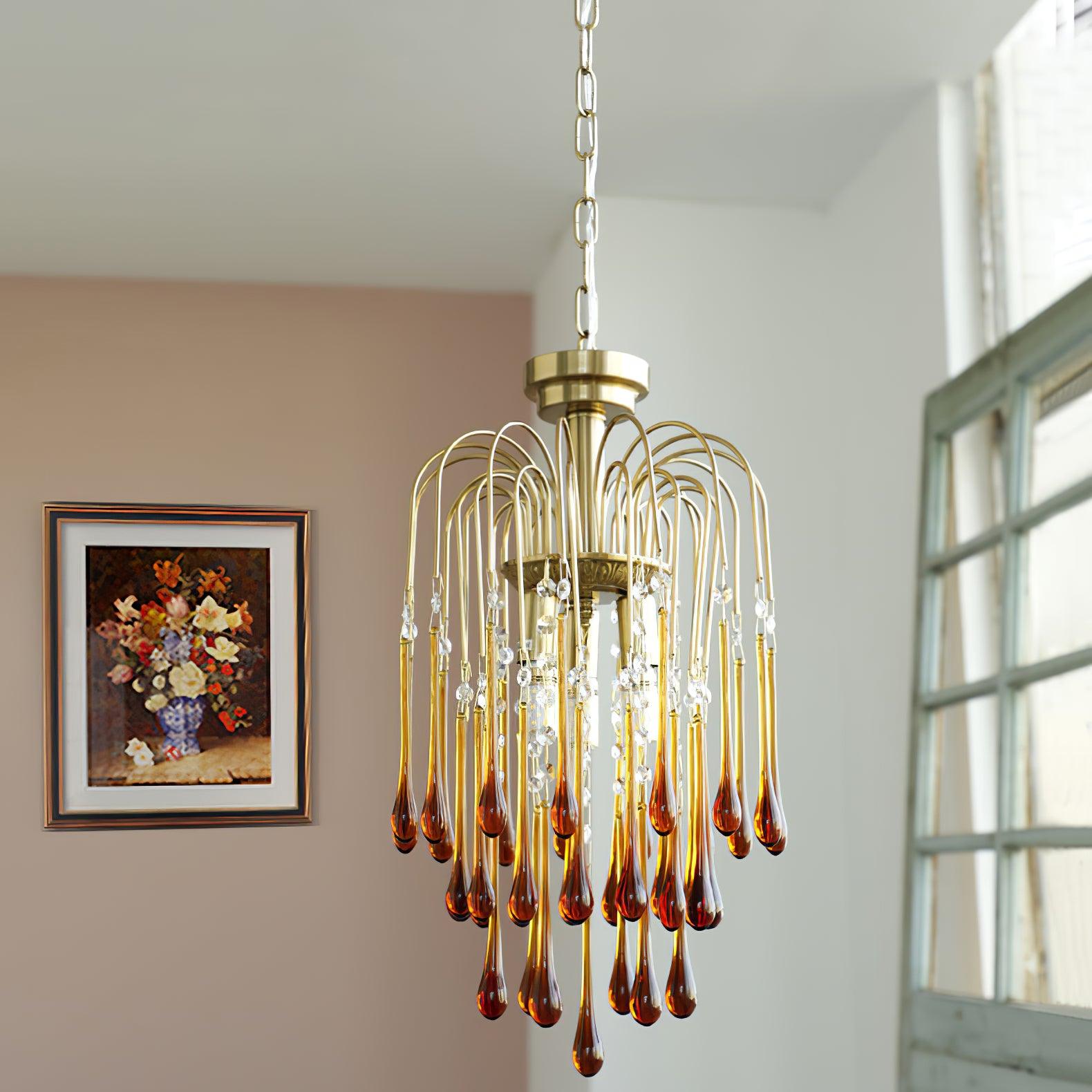 Ciel Chandelier Golden Arms and Crystal-Neutral Decor