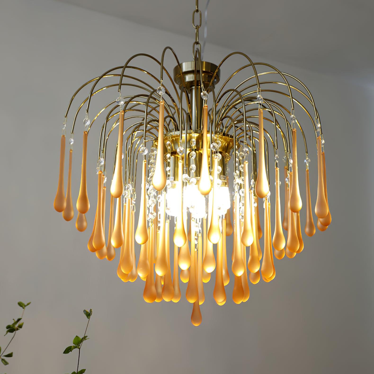 Ciel Chandelier Golden Arms and Crystal-Neutral Decor