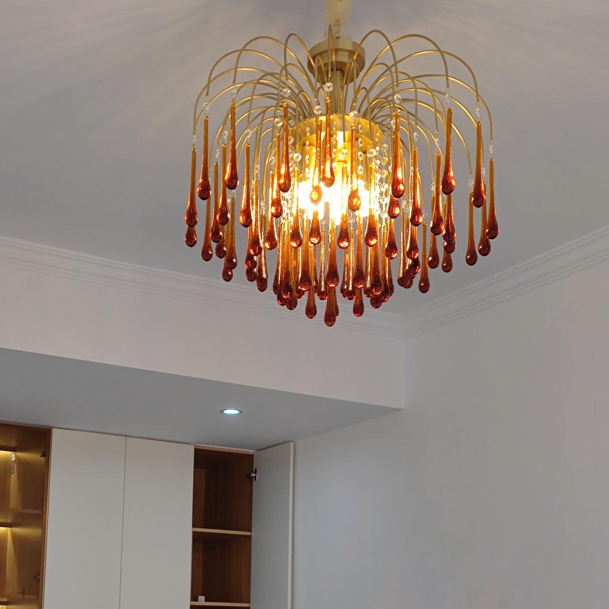 Ciel Chandelier Golden Arms and Crystal-Neutral Decor