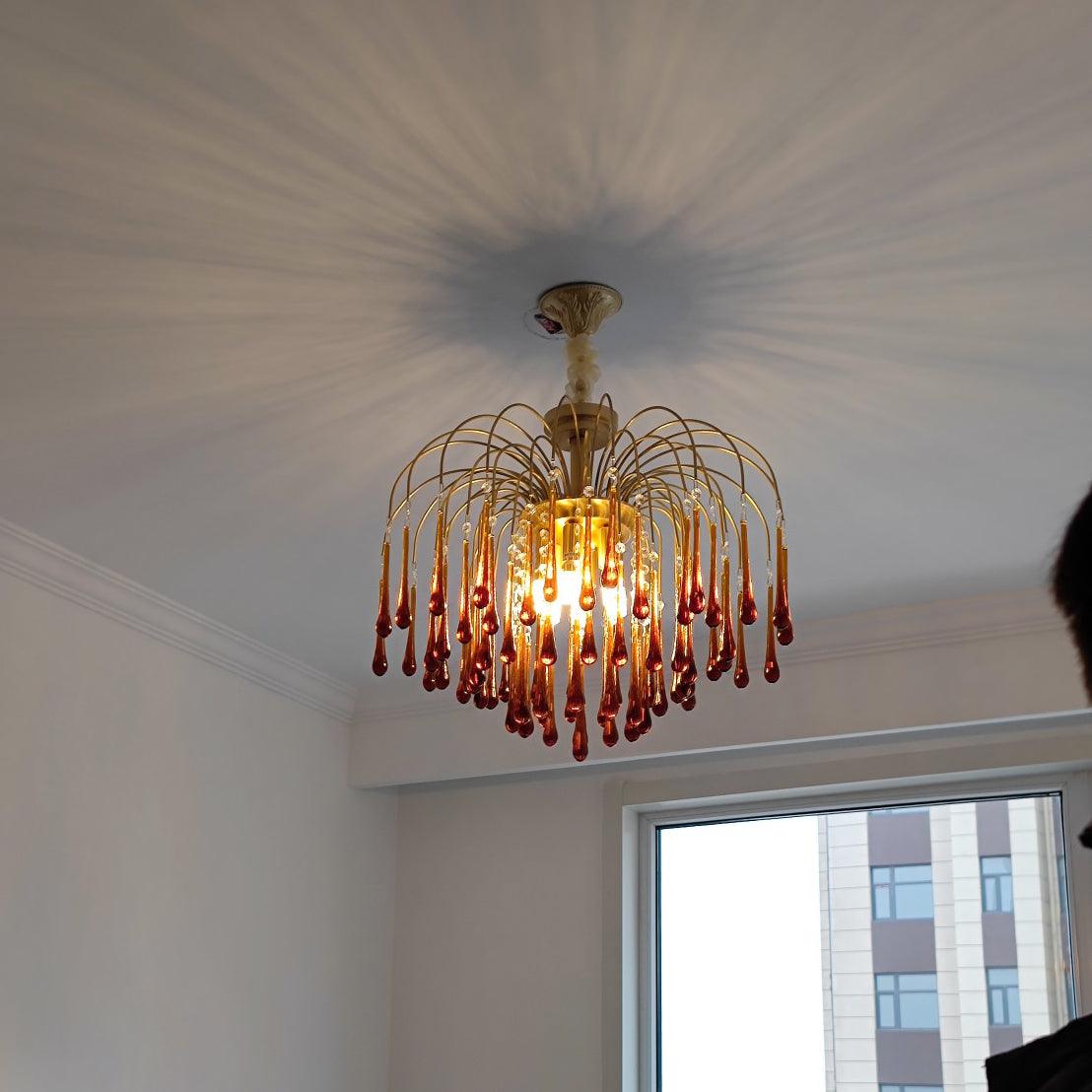 Ciel Chandelier Golden Arms and Crystal-Neutral Decor