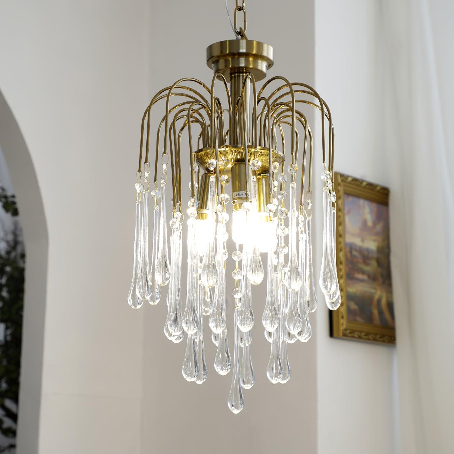 Ciel Chandelier Golden Arms and Crystal-Neutral Decor