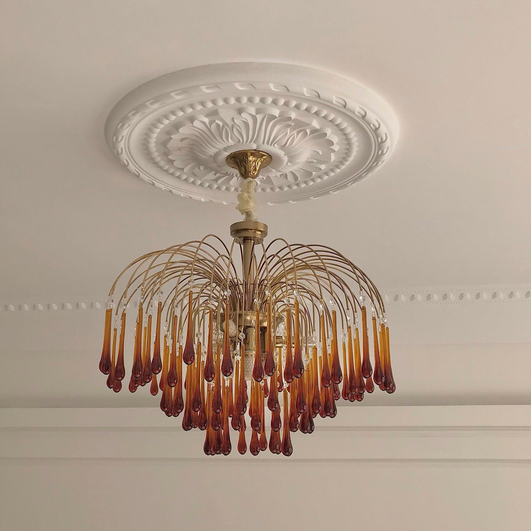 Ciel Chandelier Golden Arms and Crystal-Neutral Decor