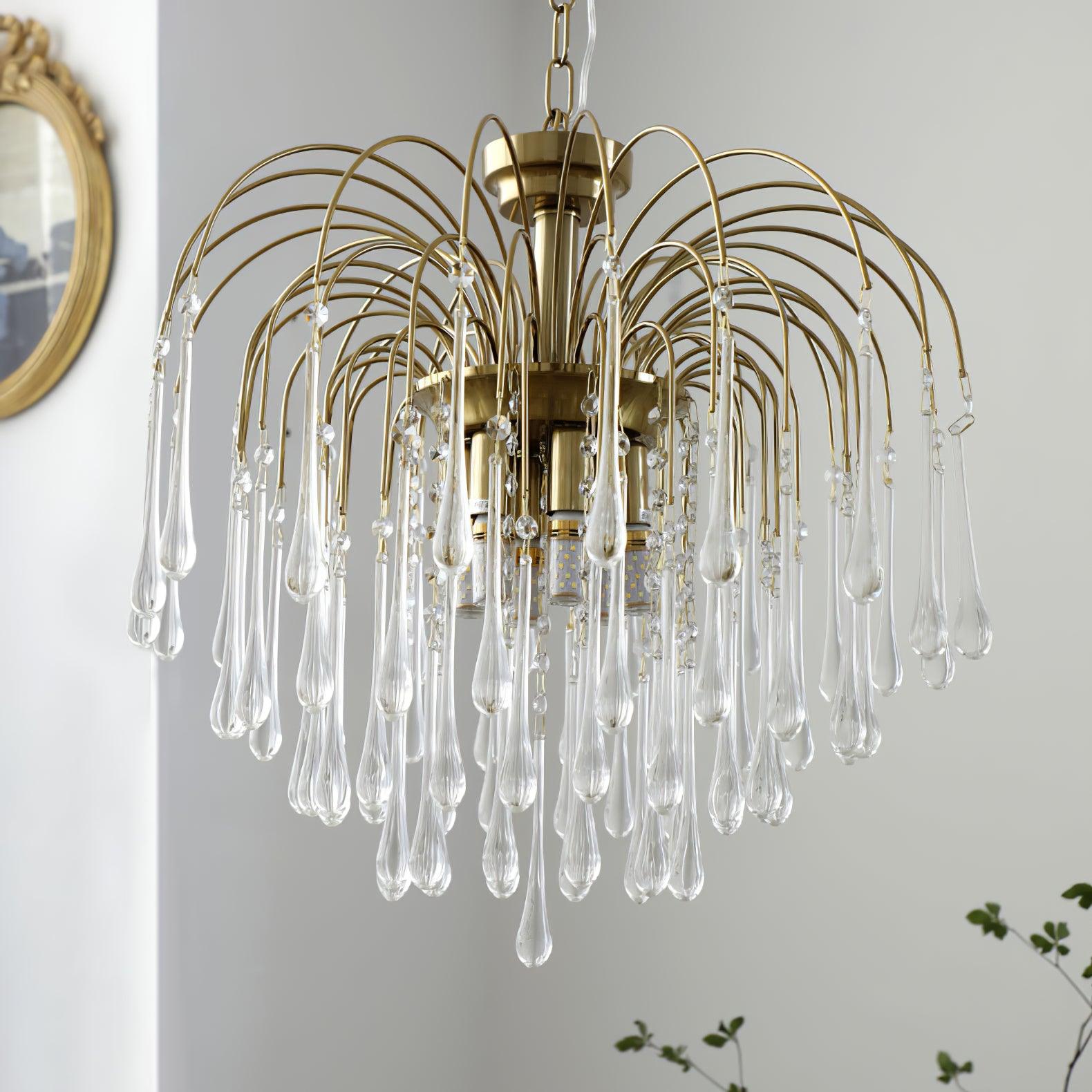 Ciel Chandelier Golden Arms and Crystal-Neutral Decor