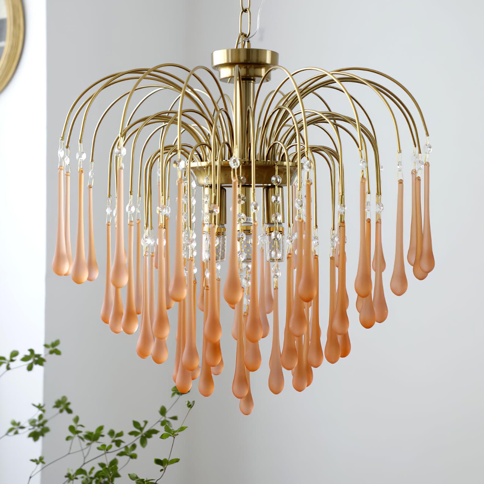 Ciel Chandelier Golden Arms and Crystal-Neutral Decor
