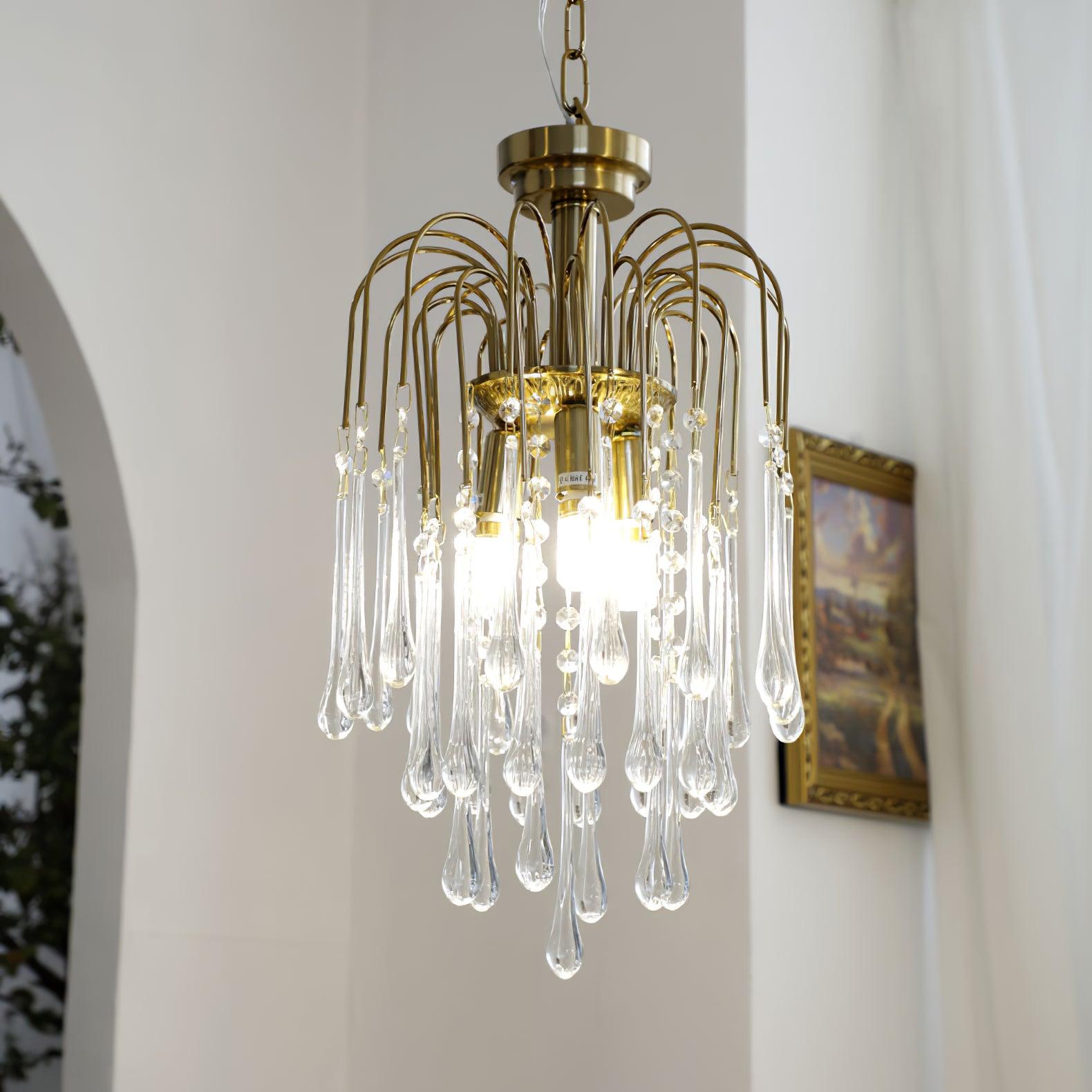 Ciel Chandelier Golden Arms and Crystal-Neutral Decor