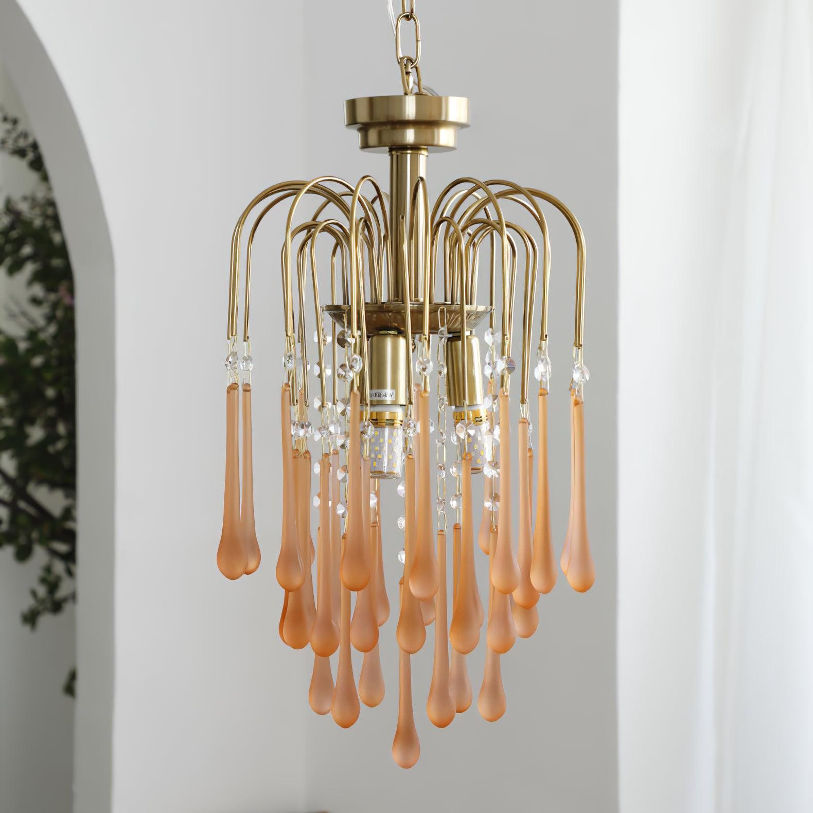 Ciel Chandelier Golden Arms and Crystal-Neutral Decor
