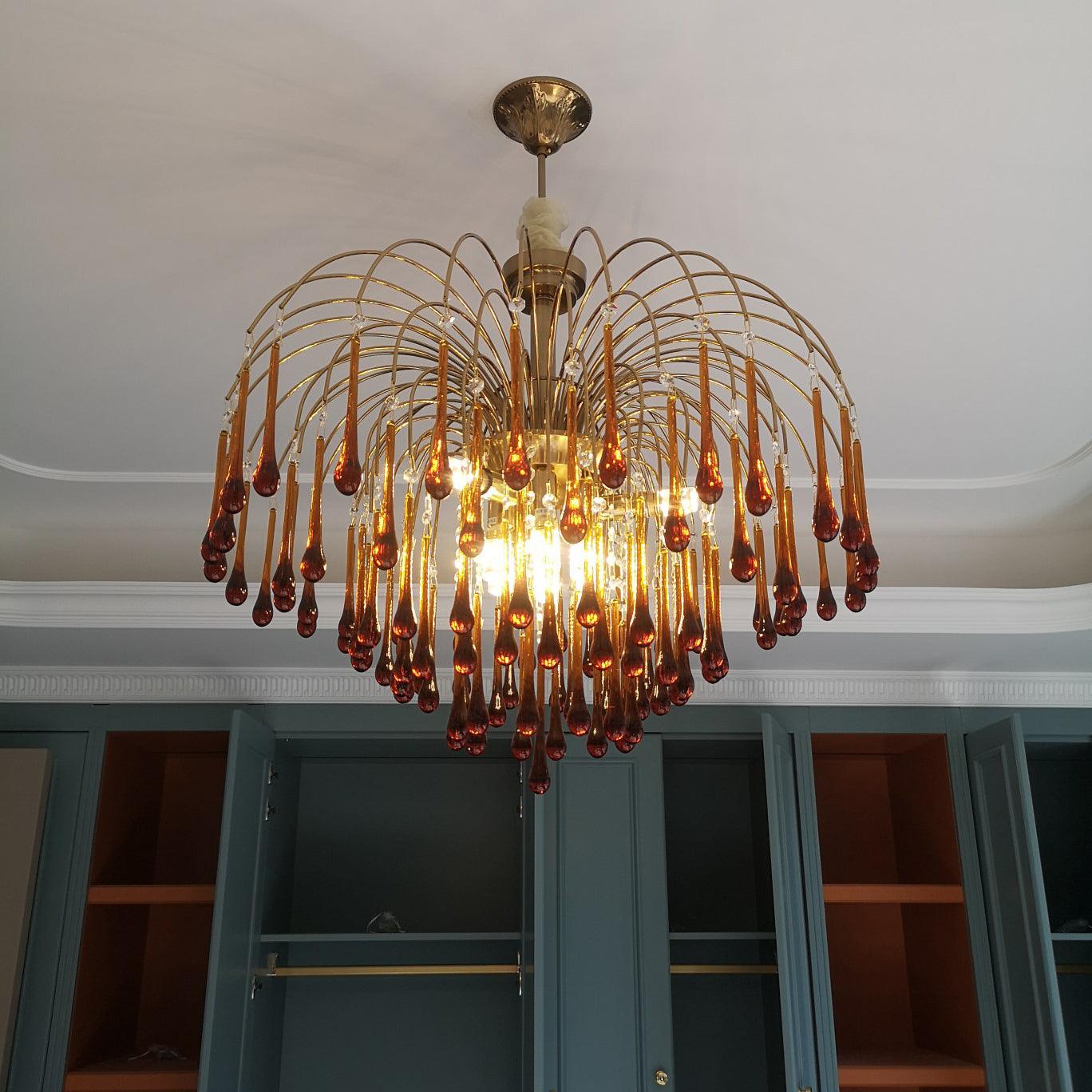 Ciel Chandelier Golden Arms and Crystal-Neutral Decor