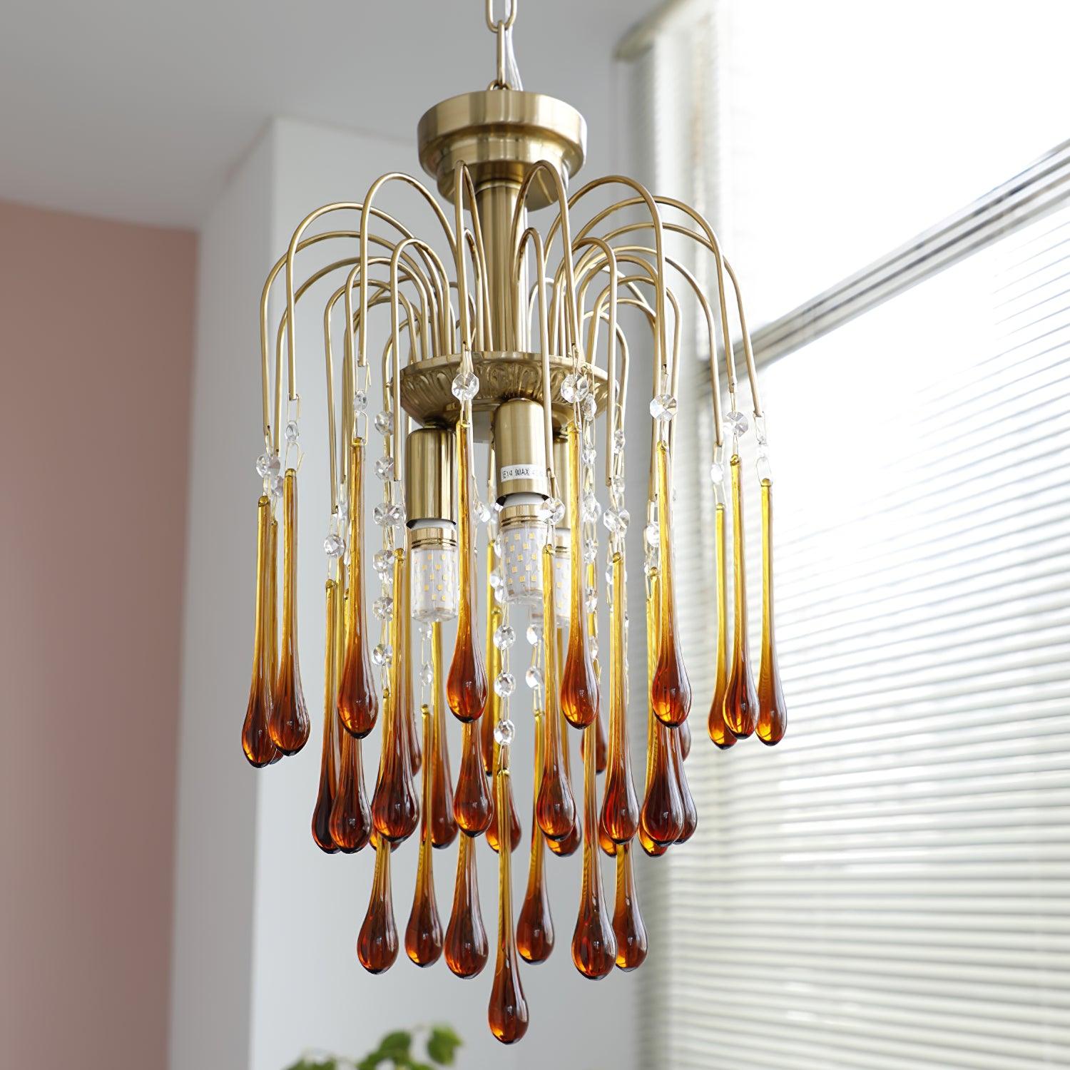 Ciel Chandelier Golden Arms and Crystal-Neutral Decor