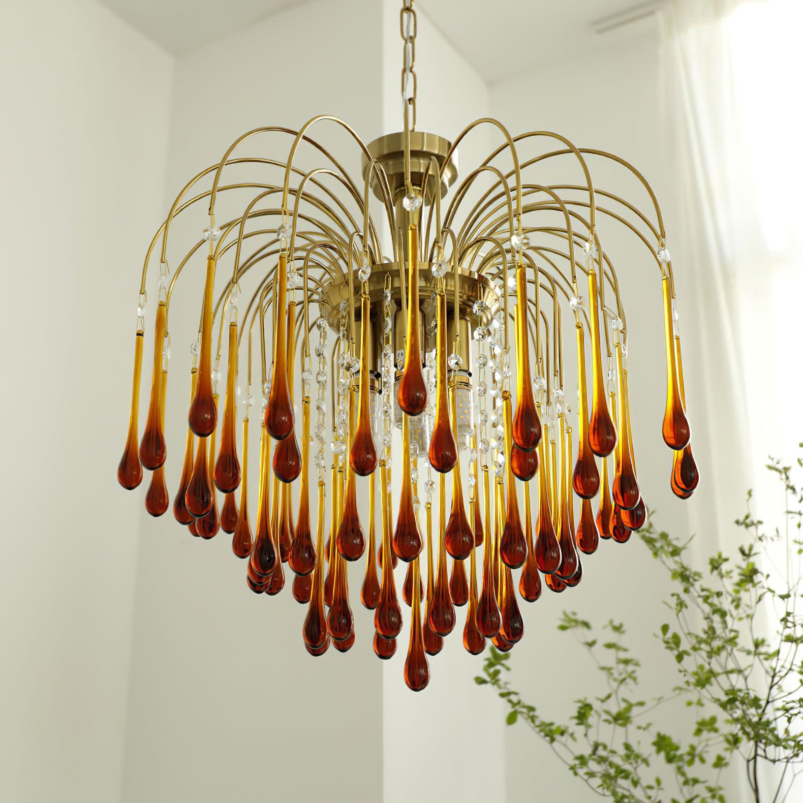 Ciel Chandelier Golden Arms and Crystal-Neutral Decor