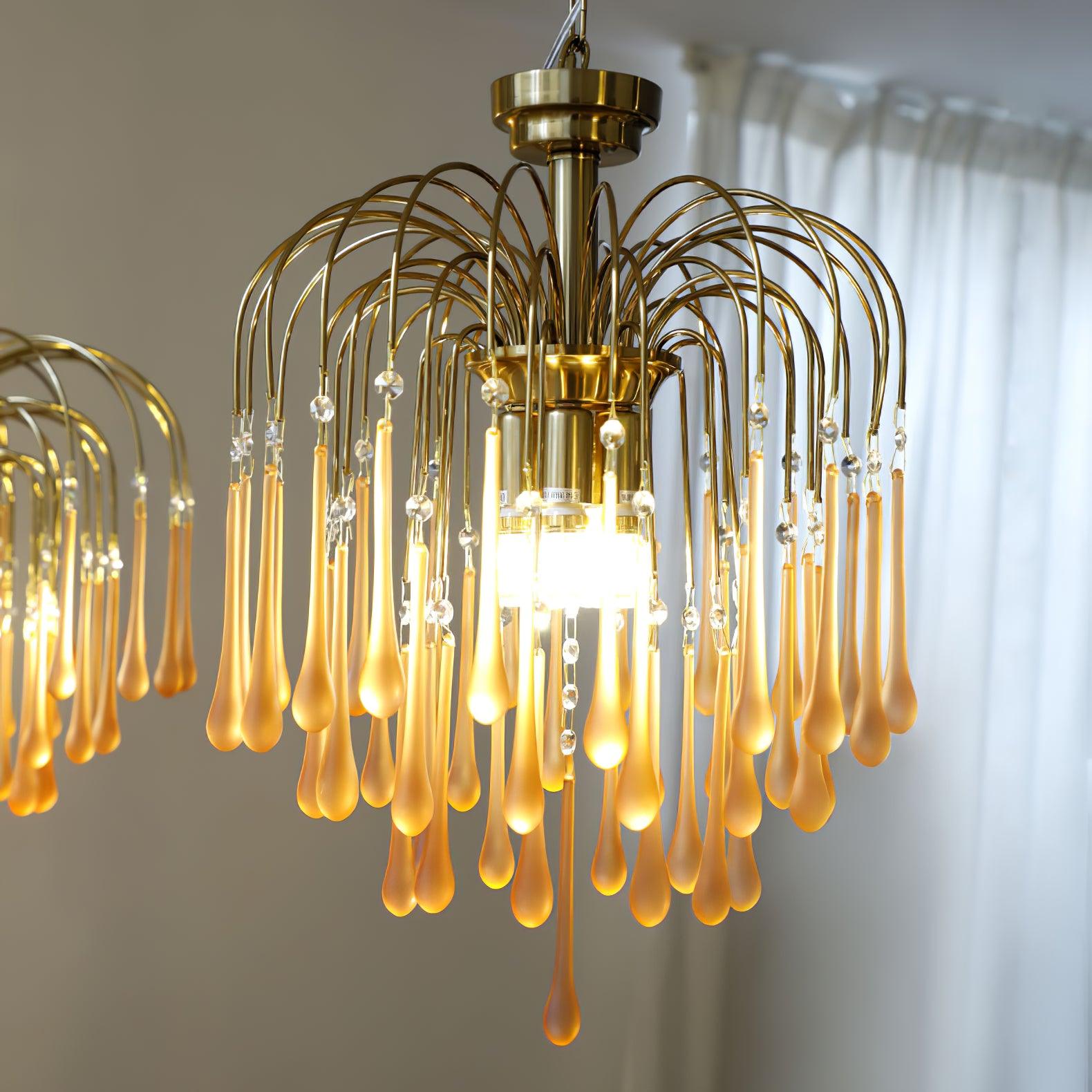 Ciel Chandelier Golden Arms and Crystal-Neutral Decor