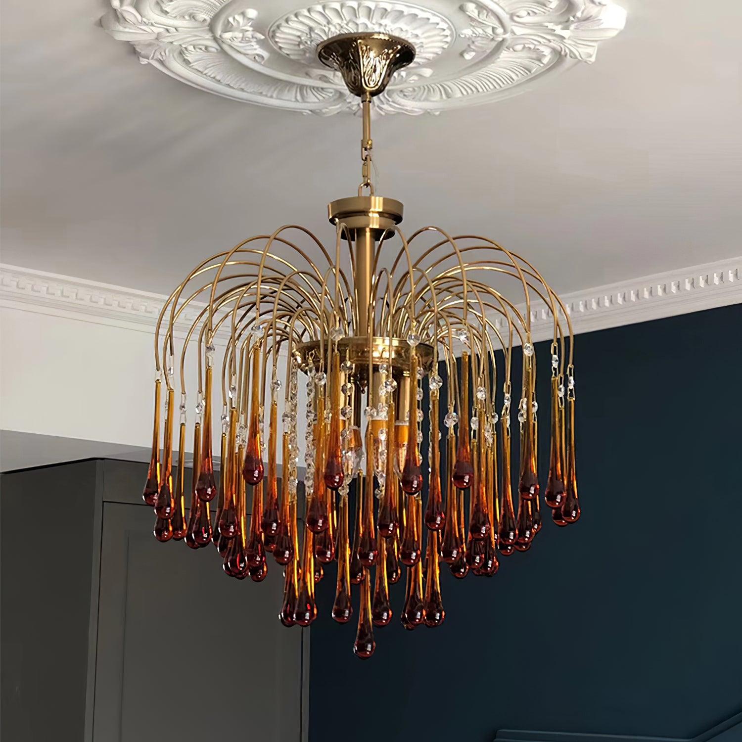 Ciel Chandelier Golden Arms and Crystal-Neutral Decor