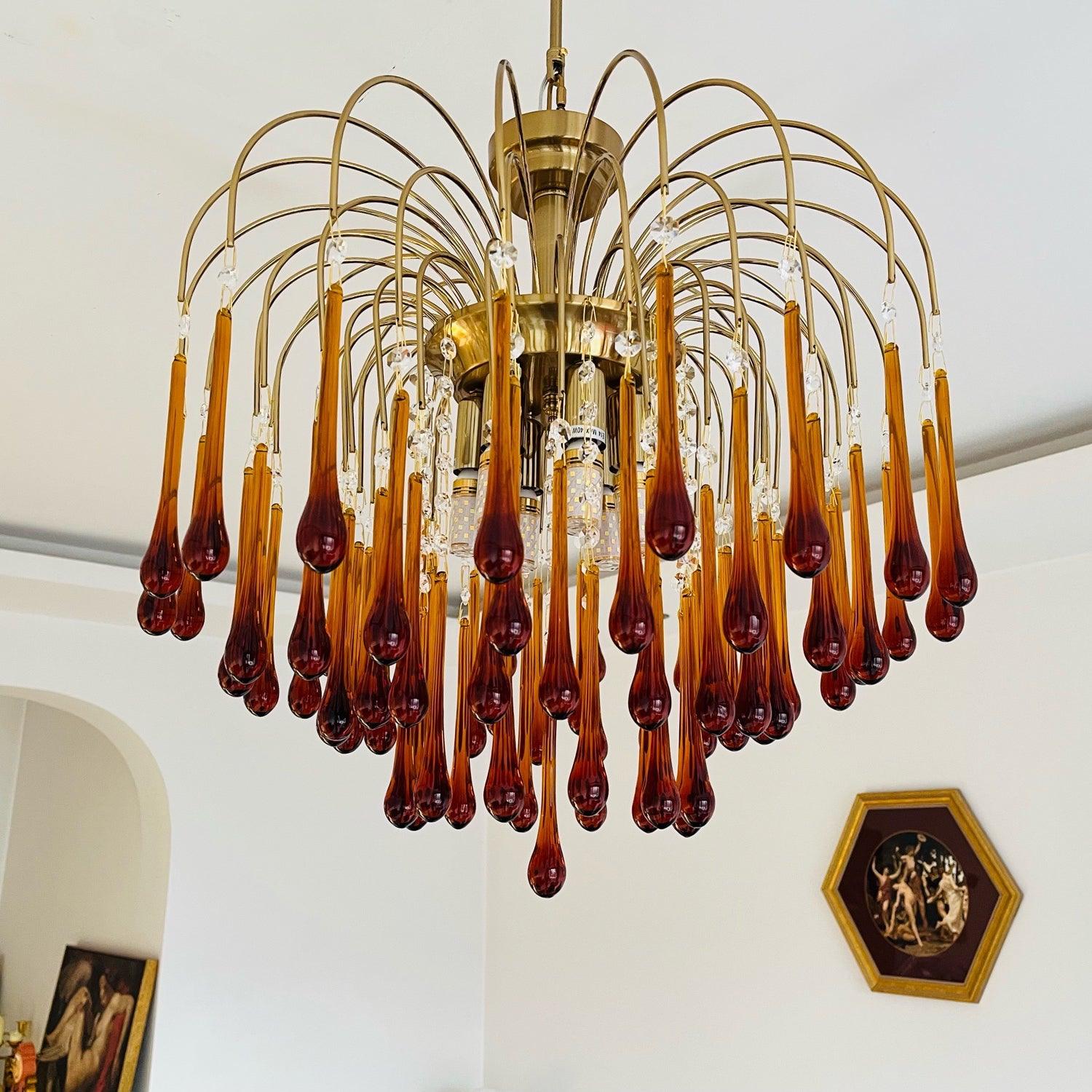 Ciel Chandelier Golden Arms and Crystal-Neutral Decor