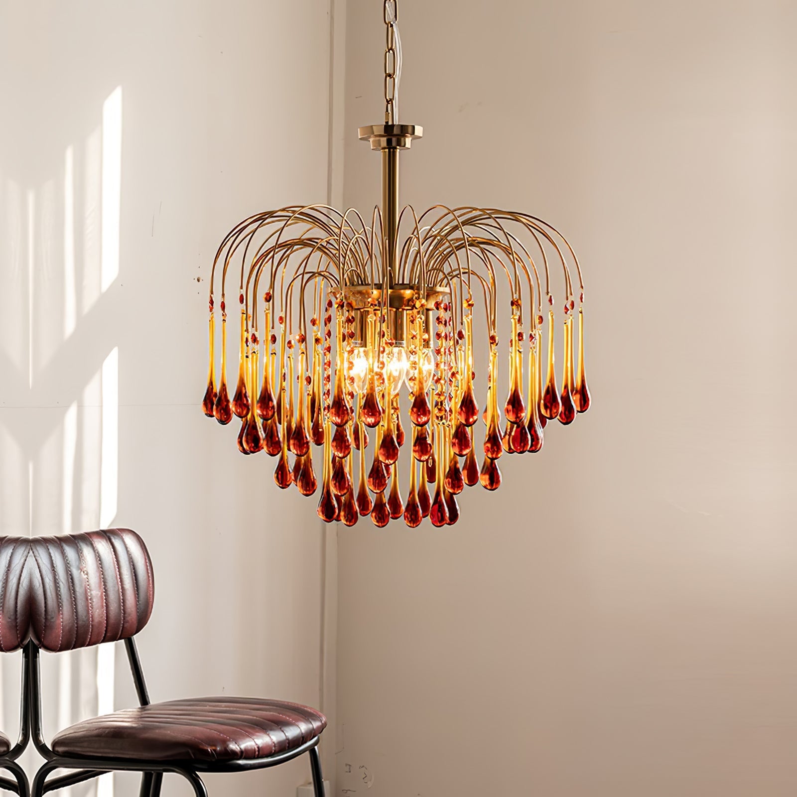 Ciel Chandelier Golden Arms and Crystal-Neutral Decor