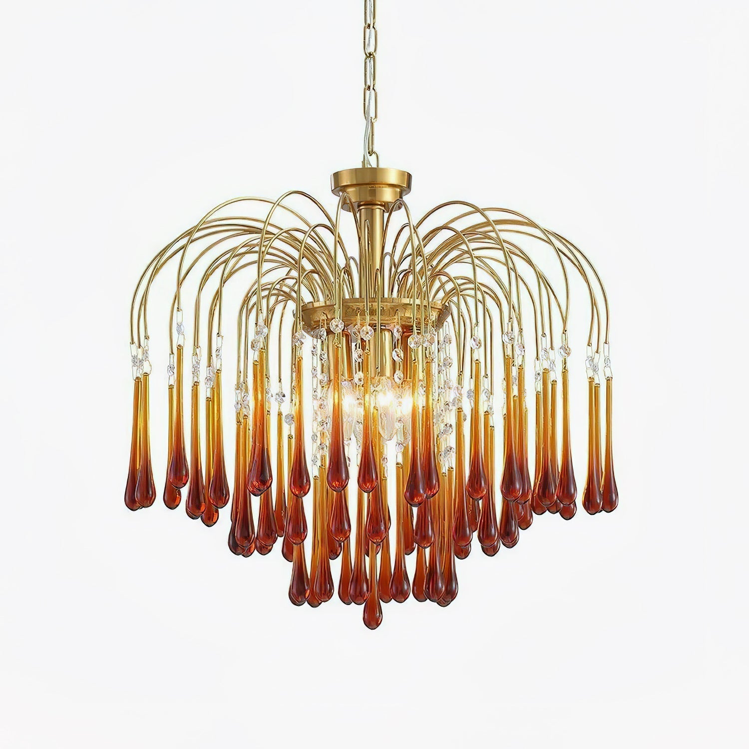 Ciel Chandelier Golden Arms and Crystal-Neutral Decor
