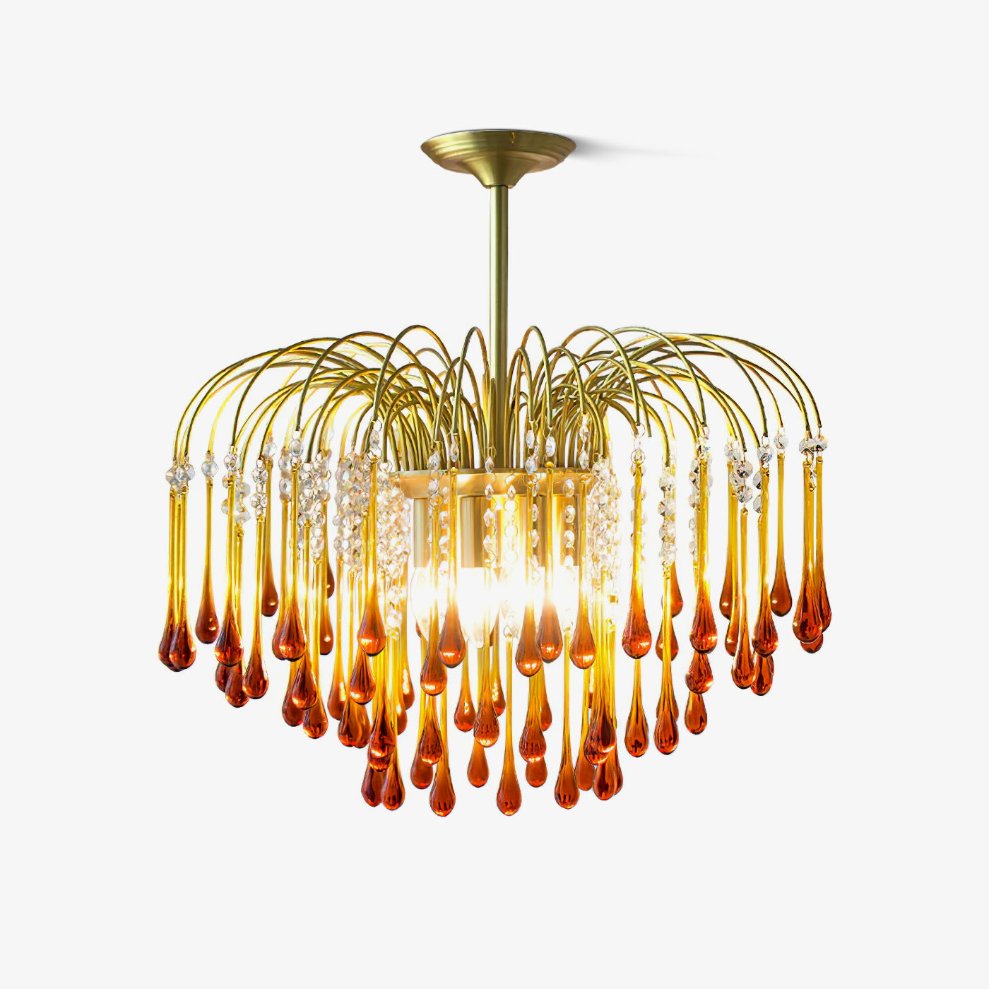 Ciel Chandelier Golden Arms and Crystal-Neutral Decor