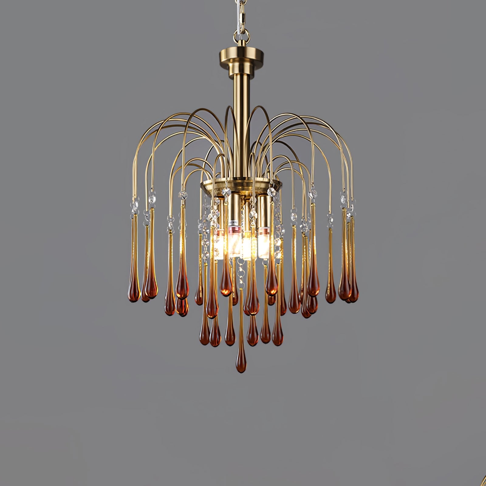 Ciel Chandelier Golden Arms and Crystal-Neutral Decor