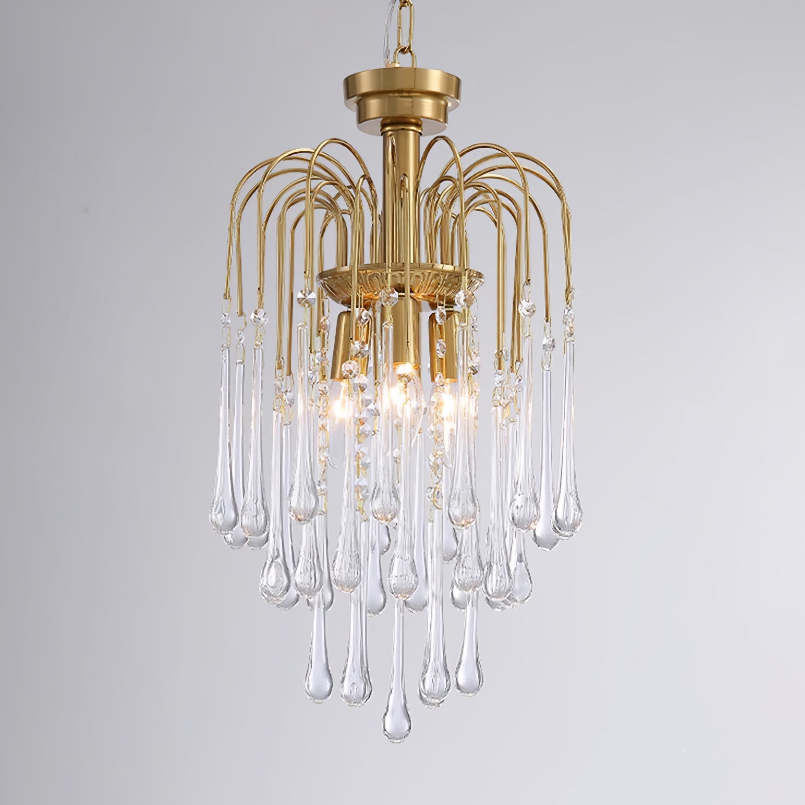 Ciel Chandelier Golden Arms and Crystal-Neutral Decor