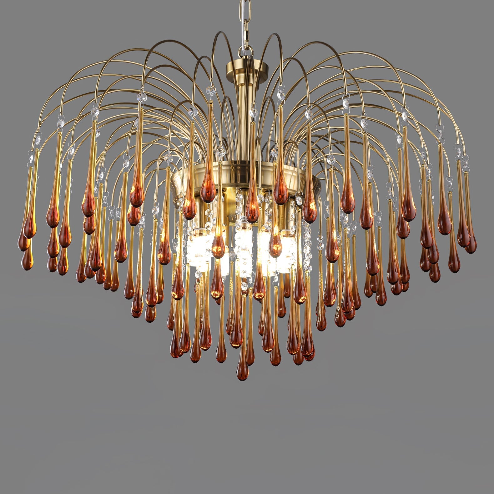 Ciel Chandelier Golden Arms and Crystal-Neutral Decor