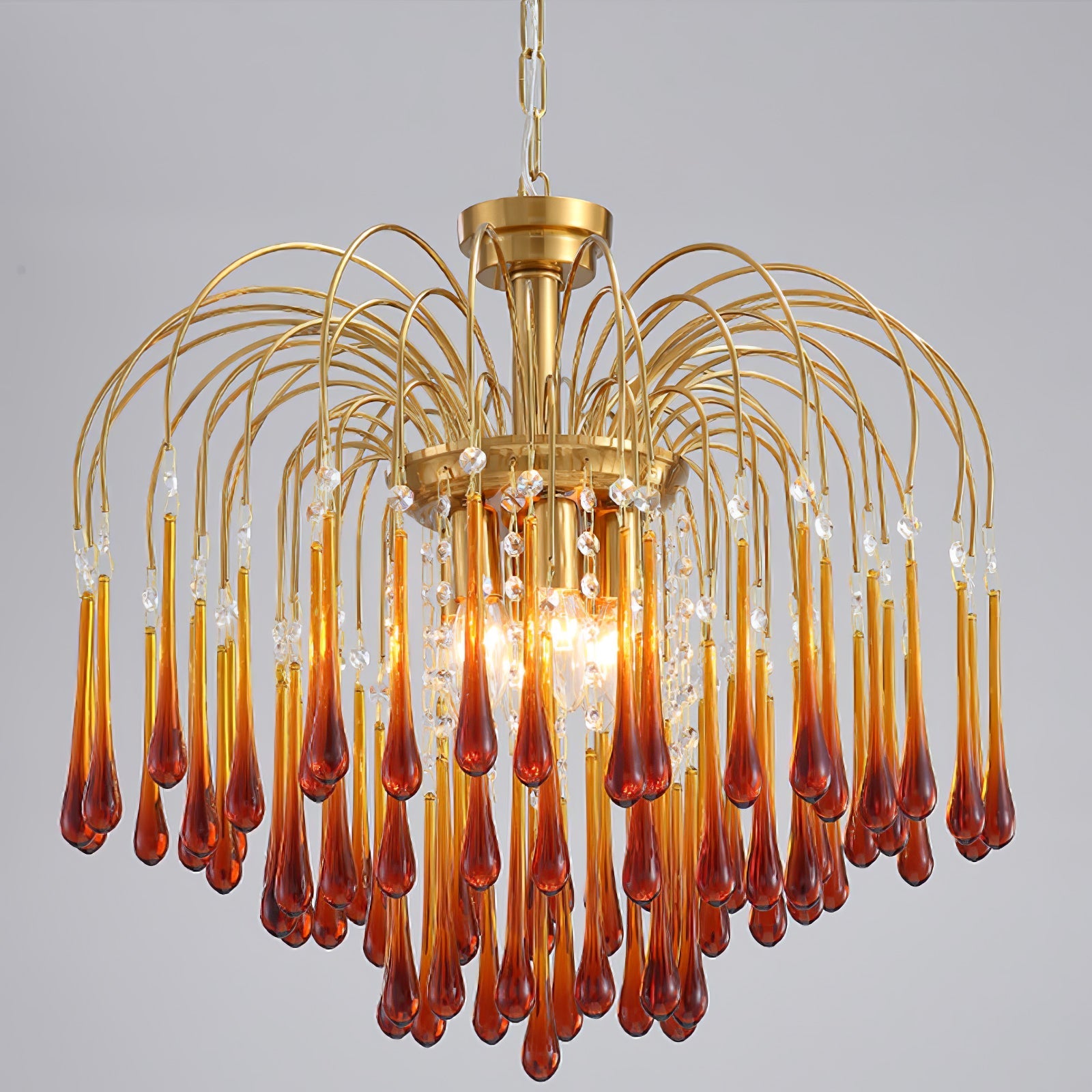 Ciel Chandelier Golden Arms and Crystal-Neutral Decor