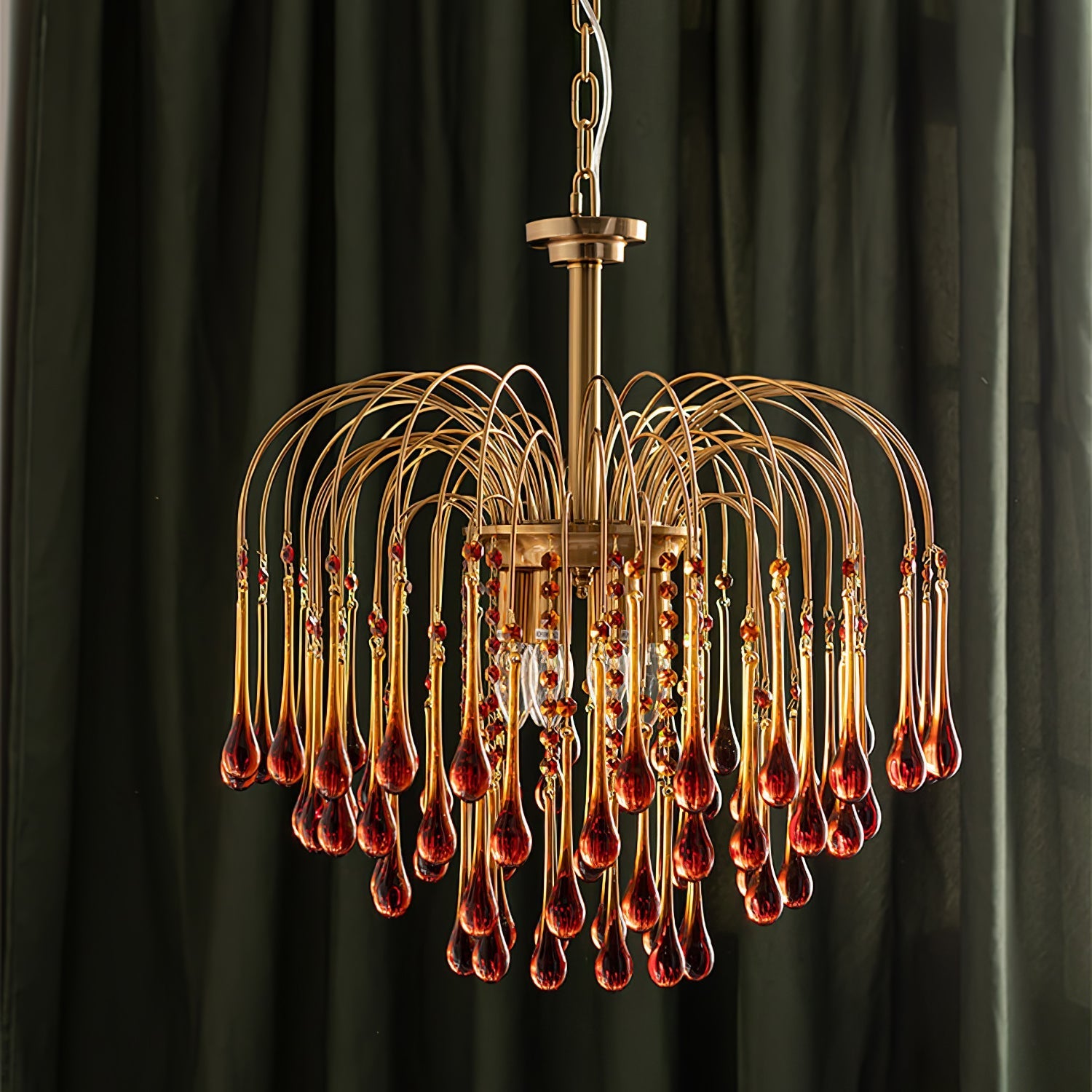 Ciel Chandelier Golden Arms and Crystal-Neutral Decor