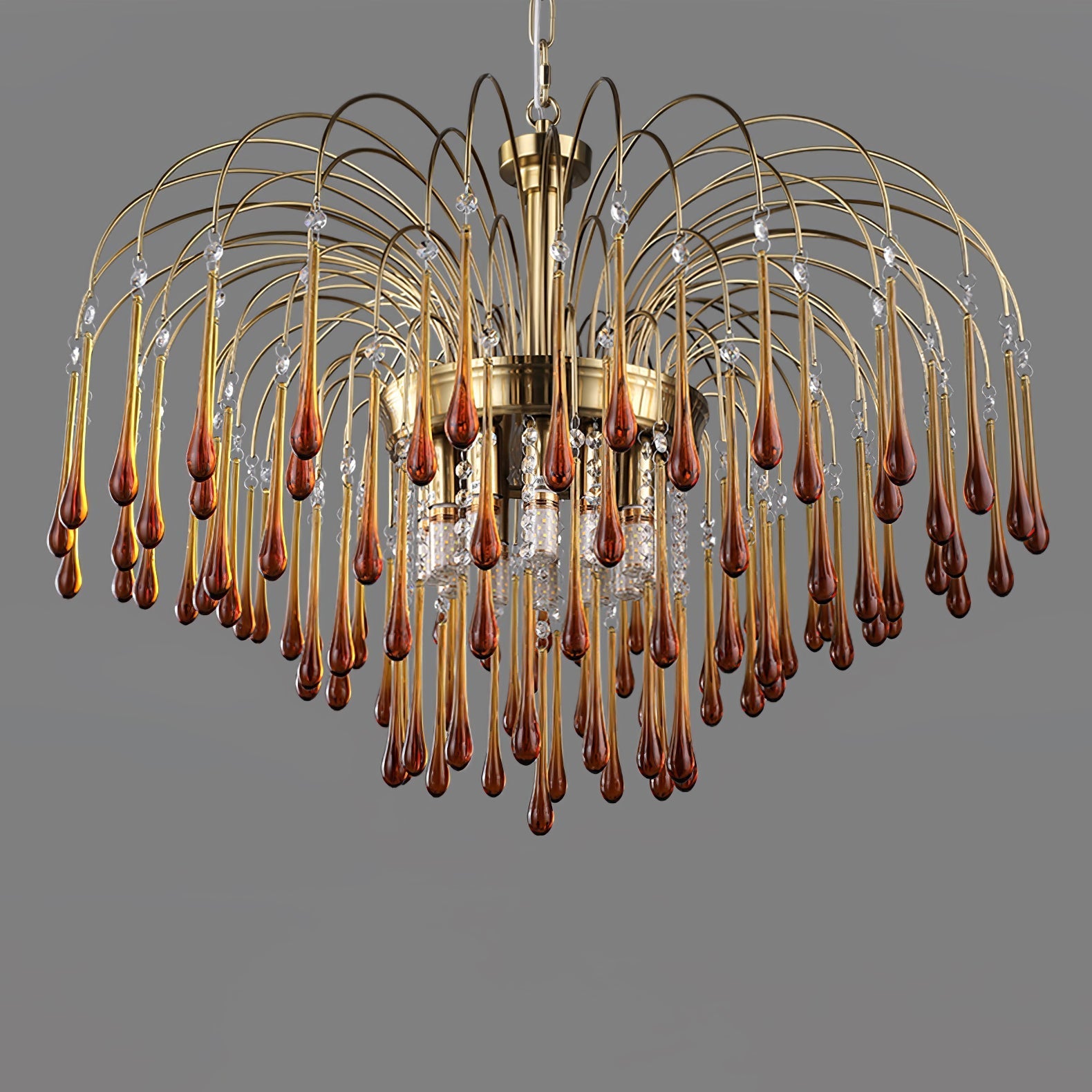 Ciel Chandelier Golden Arms and Crystal-Neutral Decor