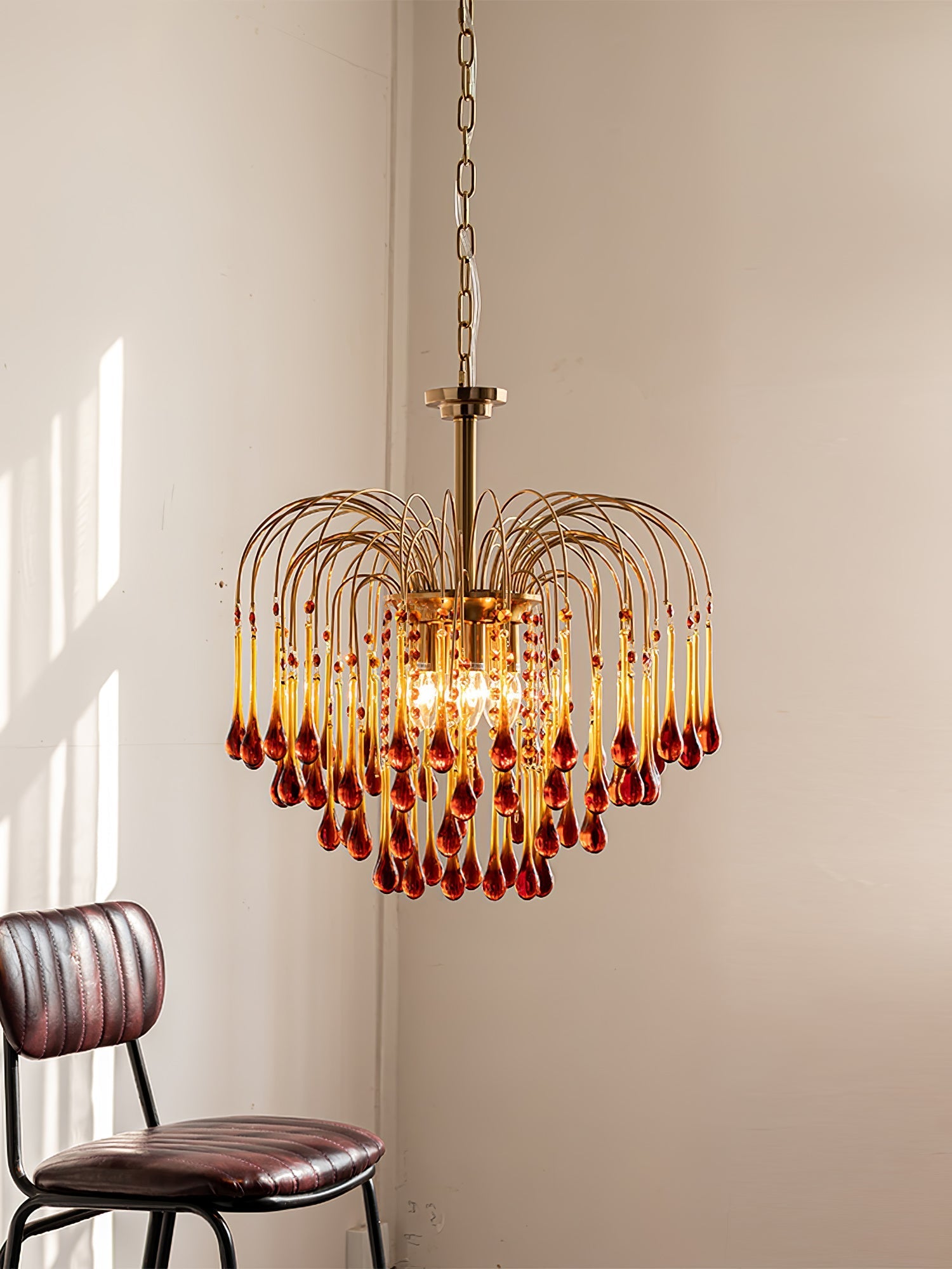 Ciel Chandelier Golden Arms and Crystal-Neutral Decor