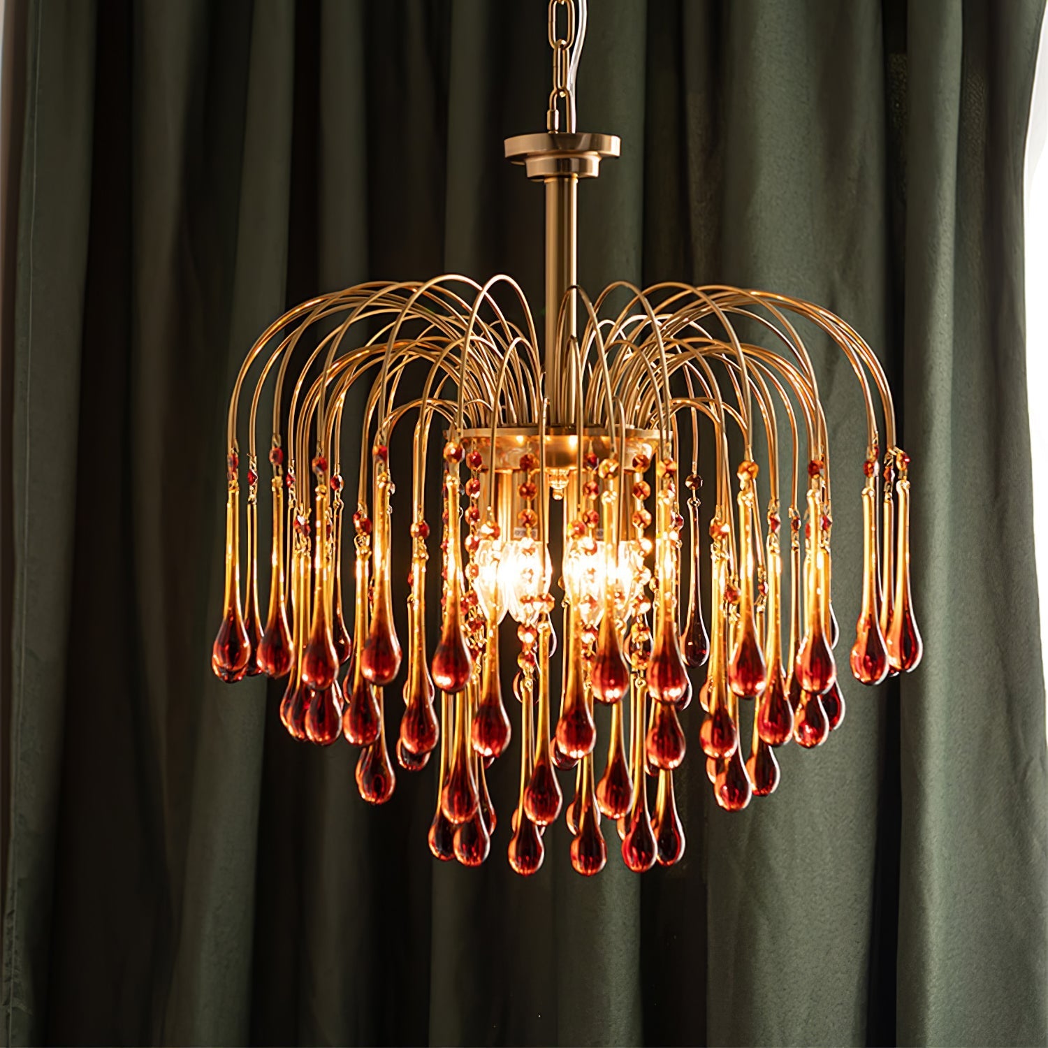 Ciel Chandelier Golden Arms and Crystal-Neutral Decor