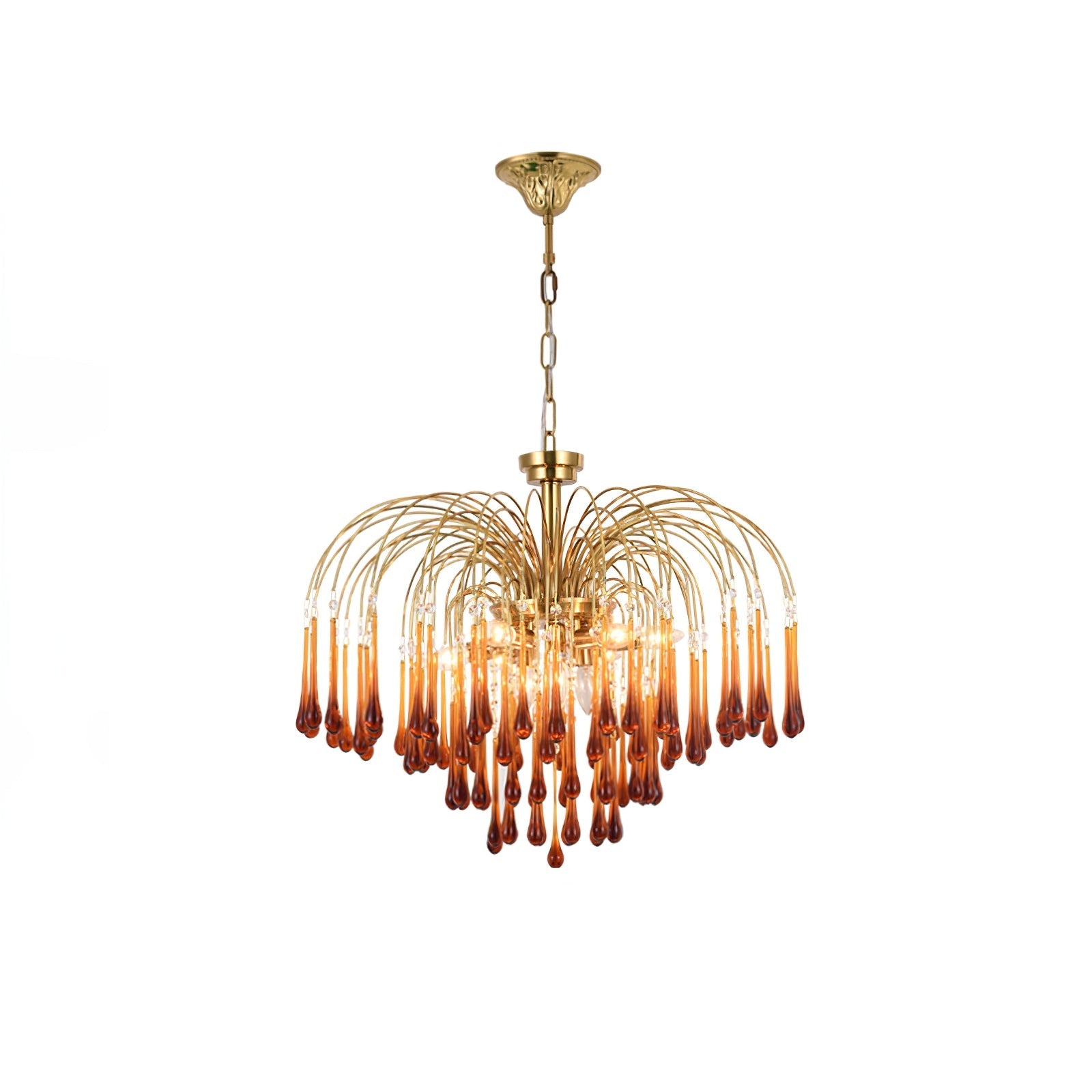 Ciel Chandelier Golden Arms and Crystal-Neutral Decor