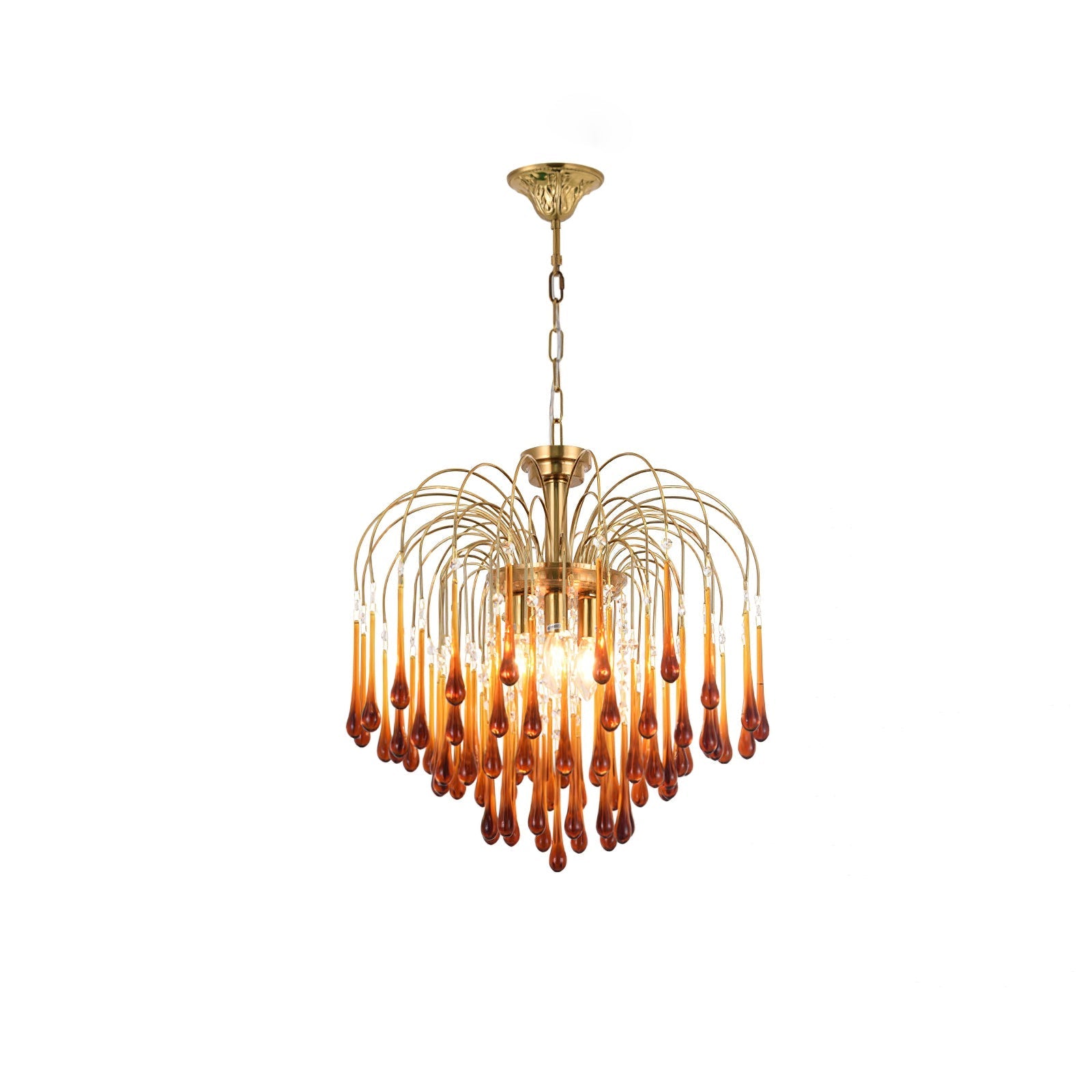 Ciel Chandelier Golden Arms and Crystal-Neutral Decor