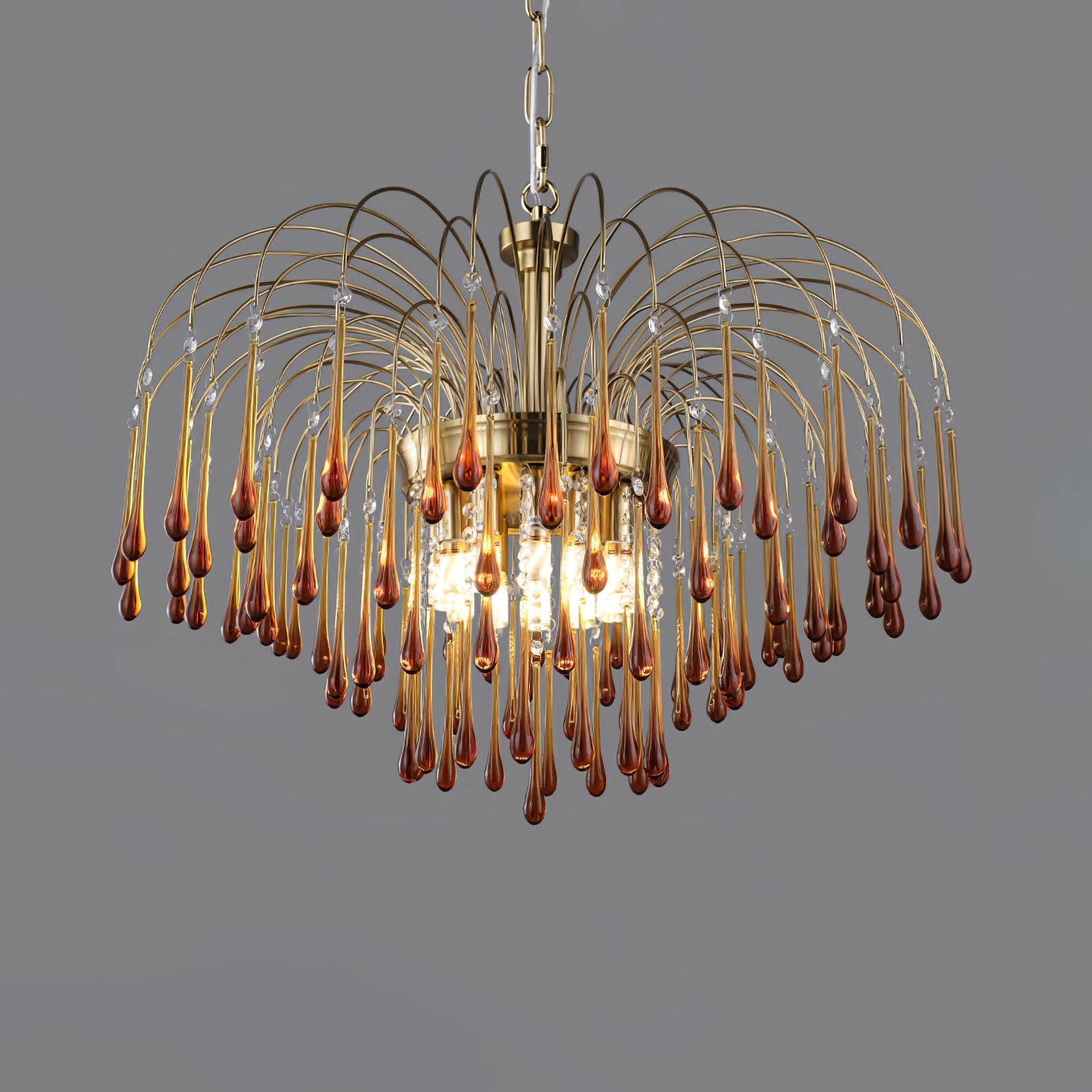 Ciel Chandelier Golden Arms and Crystal-Neutral Decor