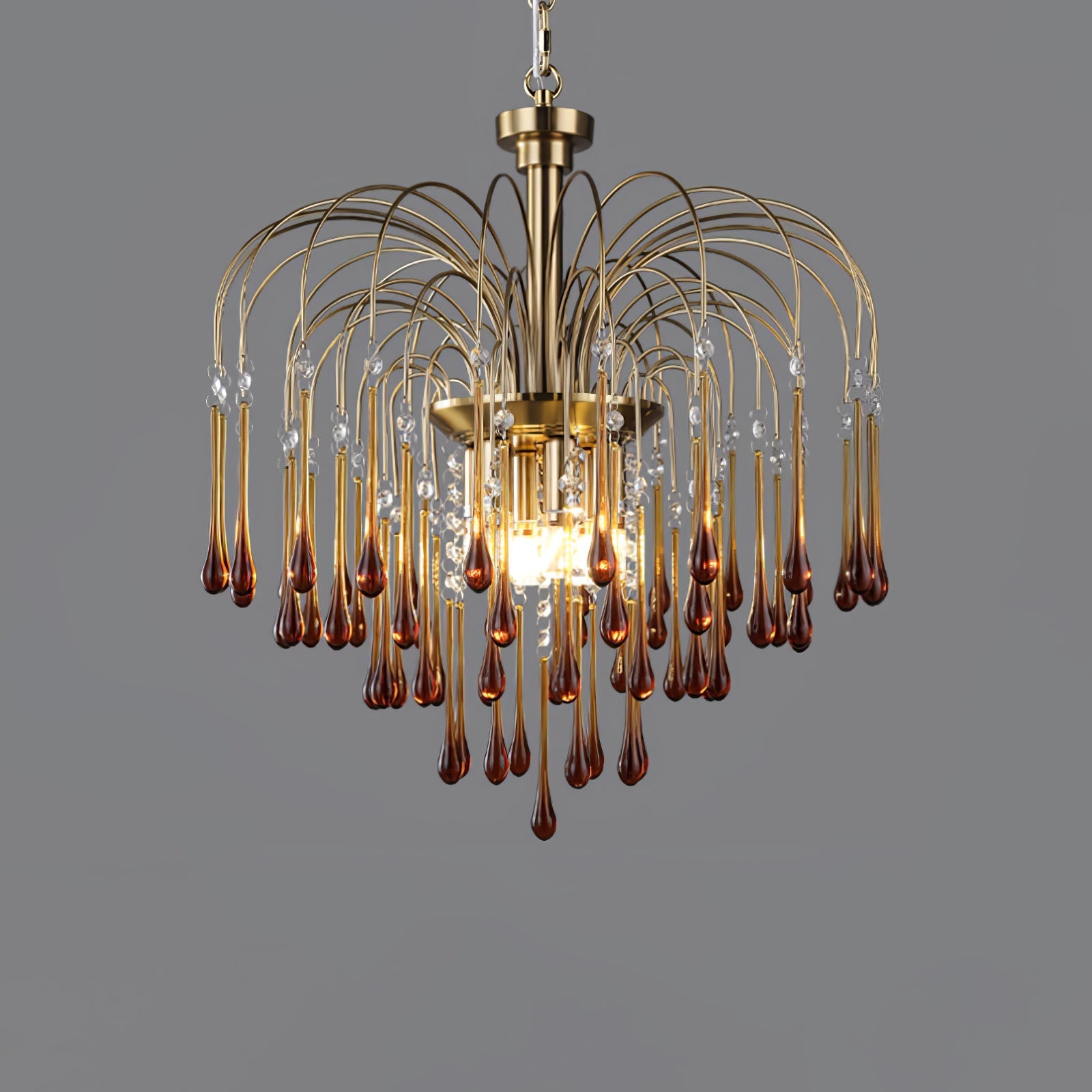 Ciel Chandelier Golden Arms and Crystal-Neutral Decor