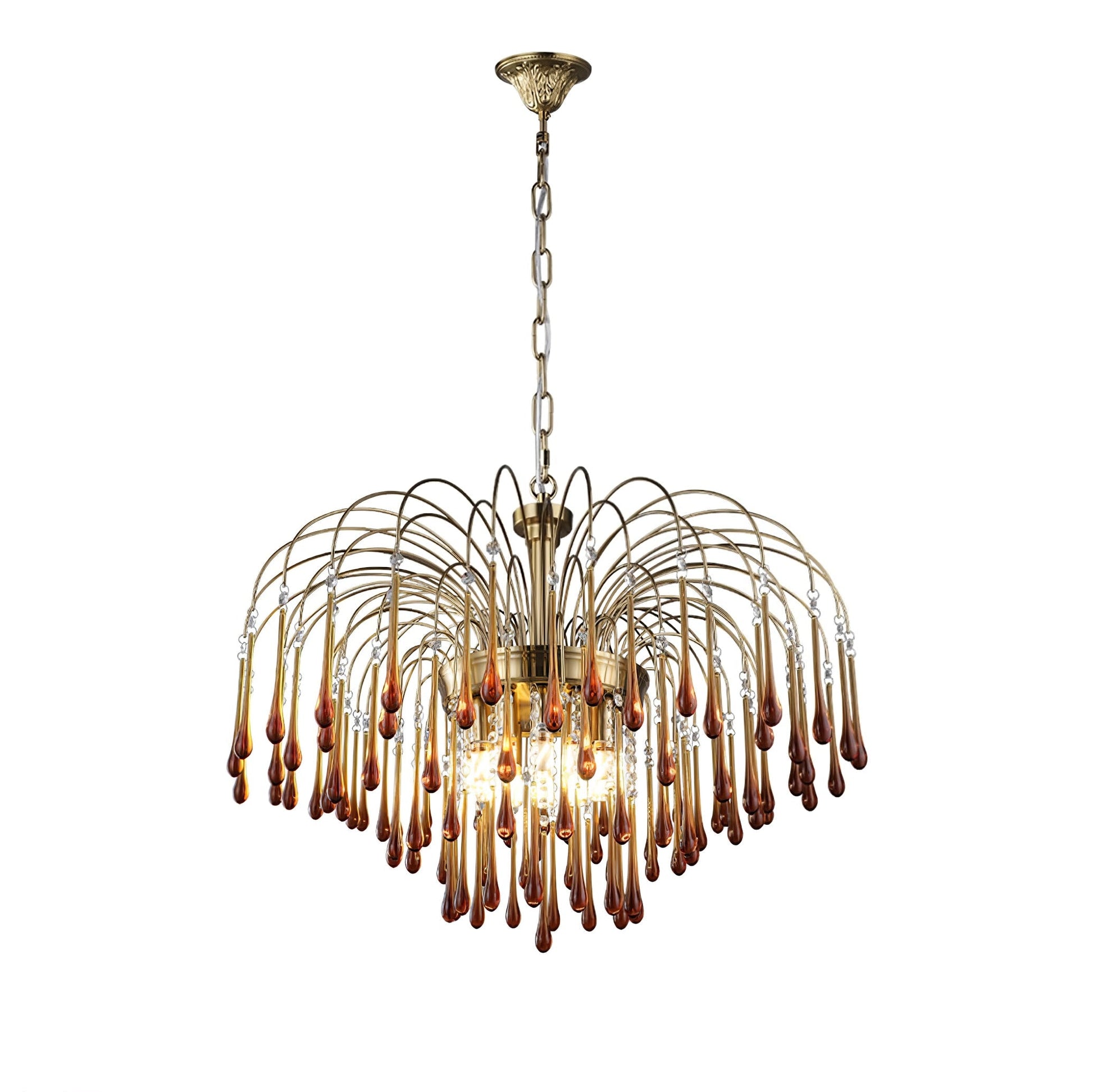 Ciel Chandelier Golden Arms and Crystal-Neutral Decor